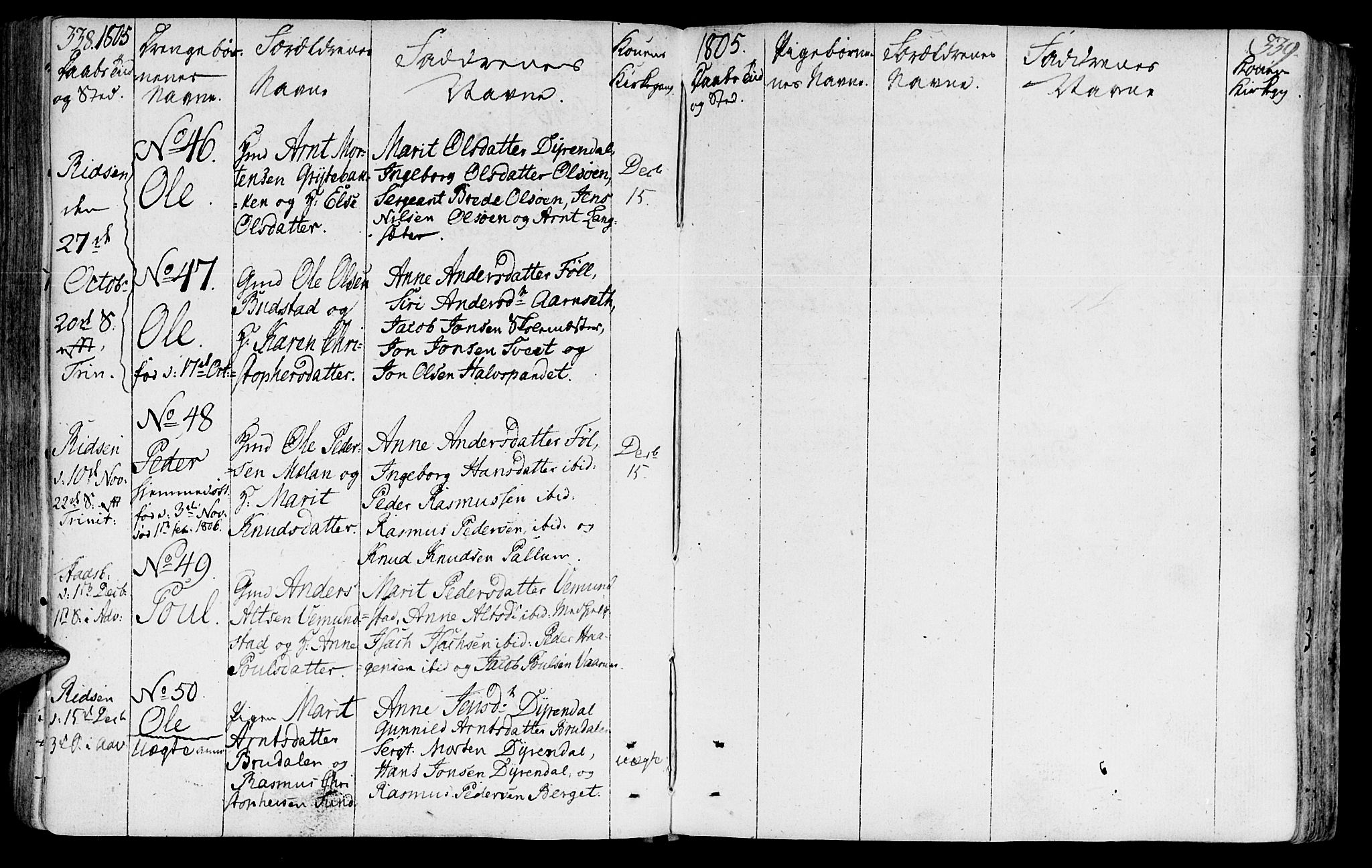 Ministerialprotokoller, klokkerbøker og fødselsregistre - Sør-Trøndelag, AV/SAT-A-1456/646/L0606: Parish register (official) no. 646A04, 1791-1805, p. 338-339