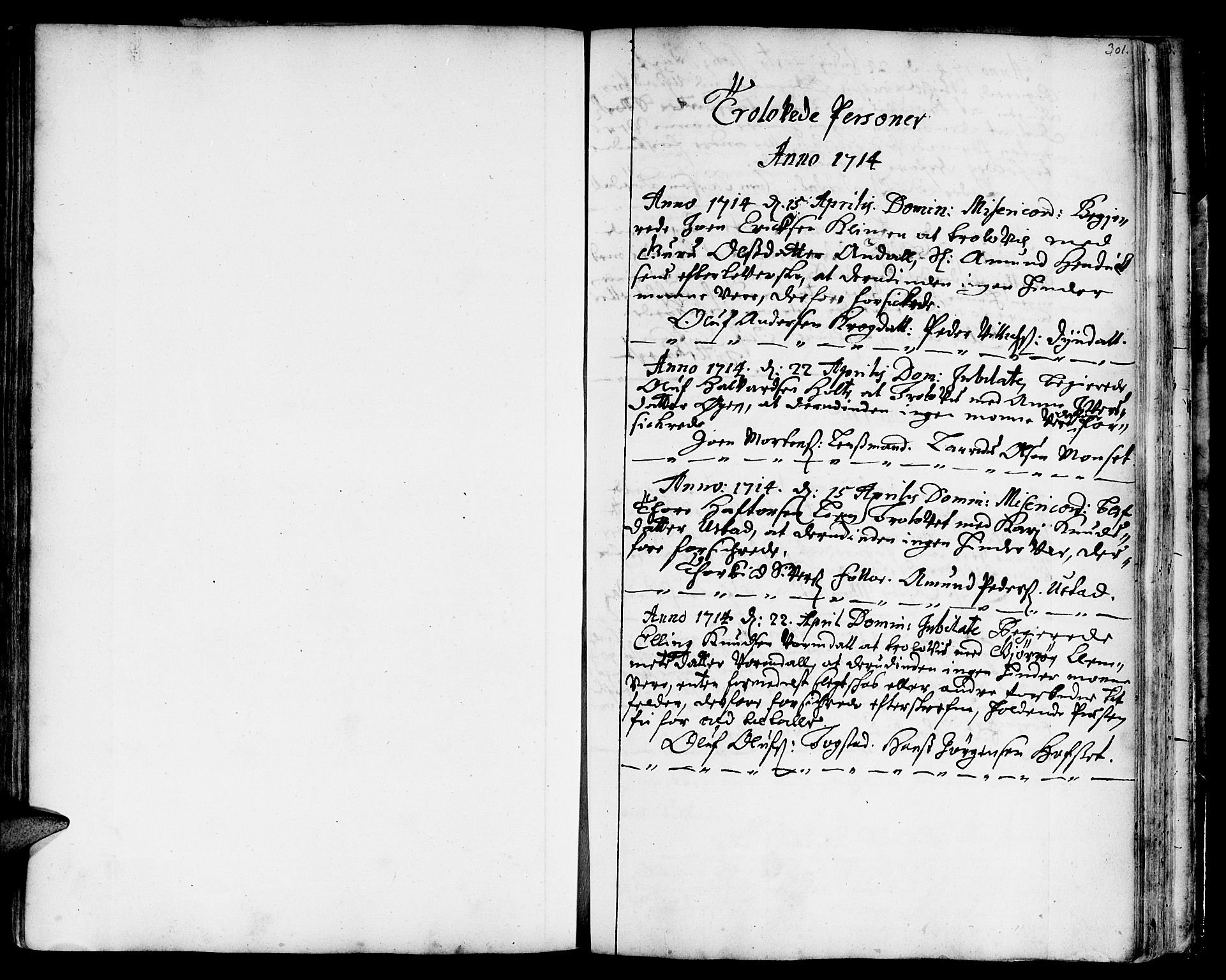 Ministerialprotokoller, klokkerbøker og fødselsregistre - Sør-Trøndelag, SAT/A-1456/668/L0801: Parish register (official) no. 668A01, 1695-1716, p. 300-301