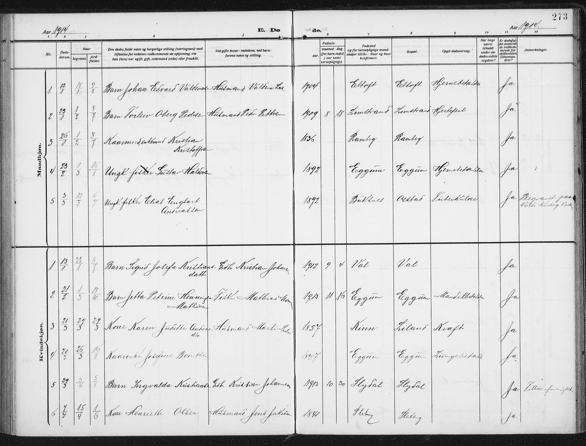 Ministerialprotokoller, klokkerbøker og fødselsregistre - Nordland, SAT/A-1459/880/L1135: Parish register (official) no. 880A09, 1908-1919, p. 273
