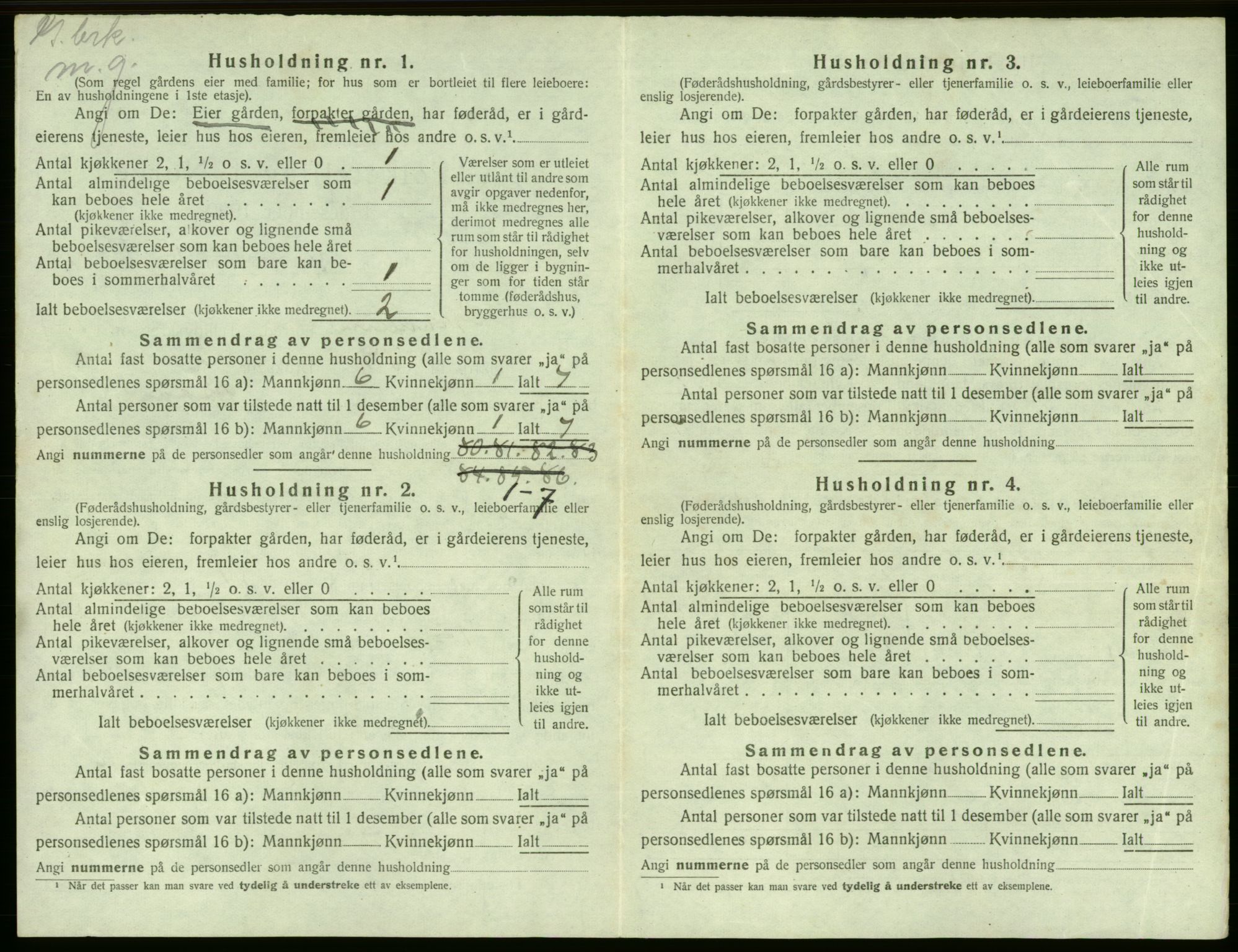 SAB, 1920 census for Granvin, 1920, p. 49