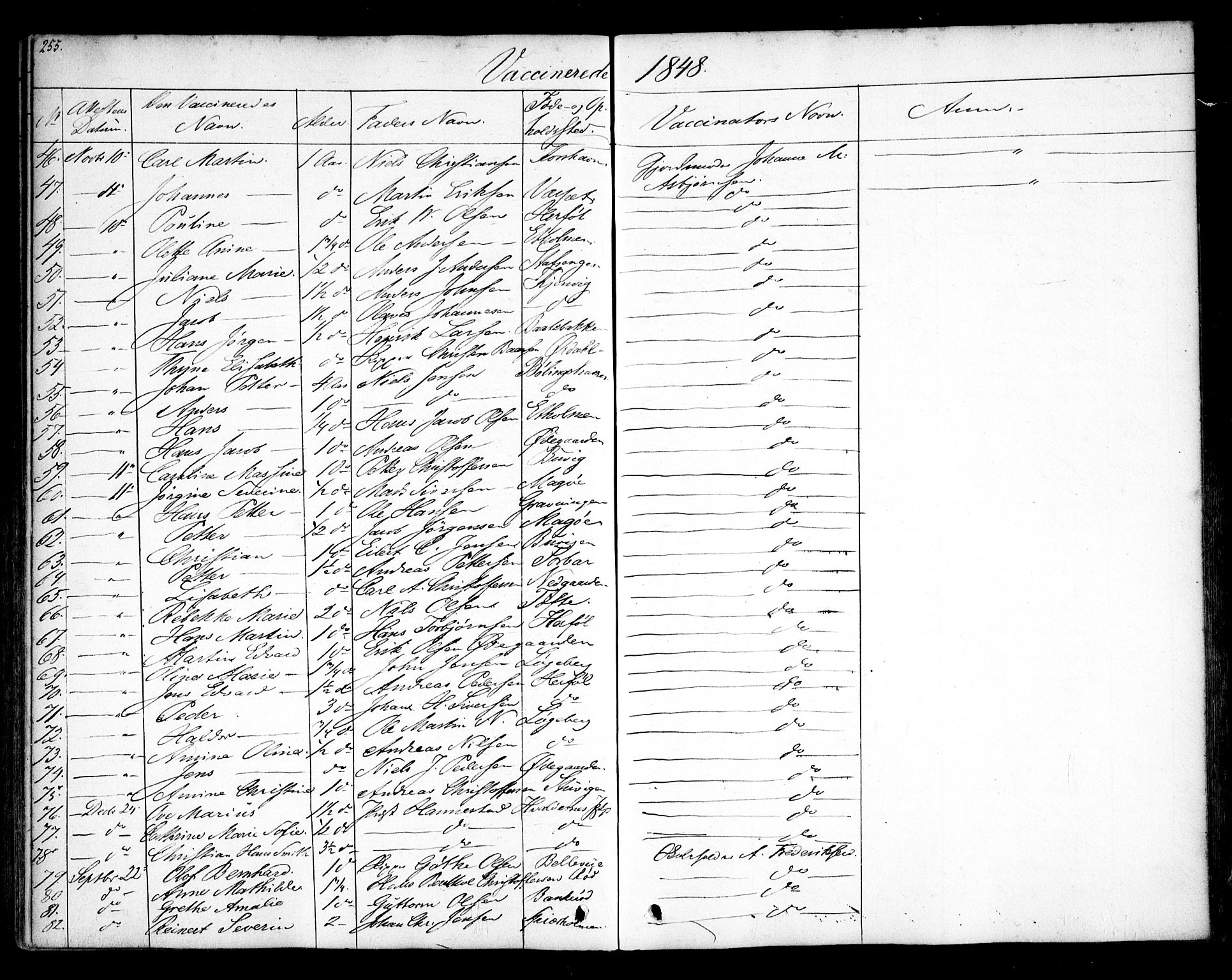 Hvaler prestekontor Kirkebøker, AV/SAO-A-2001/F/Fa/L0006: Parish register (official) no. I 6, 1846-1863, p. 255