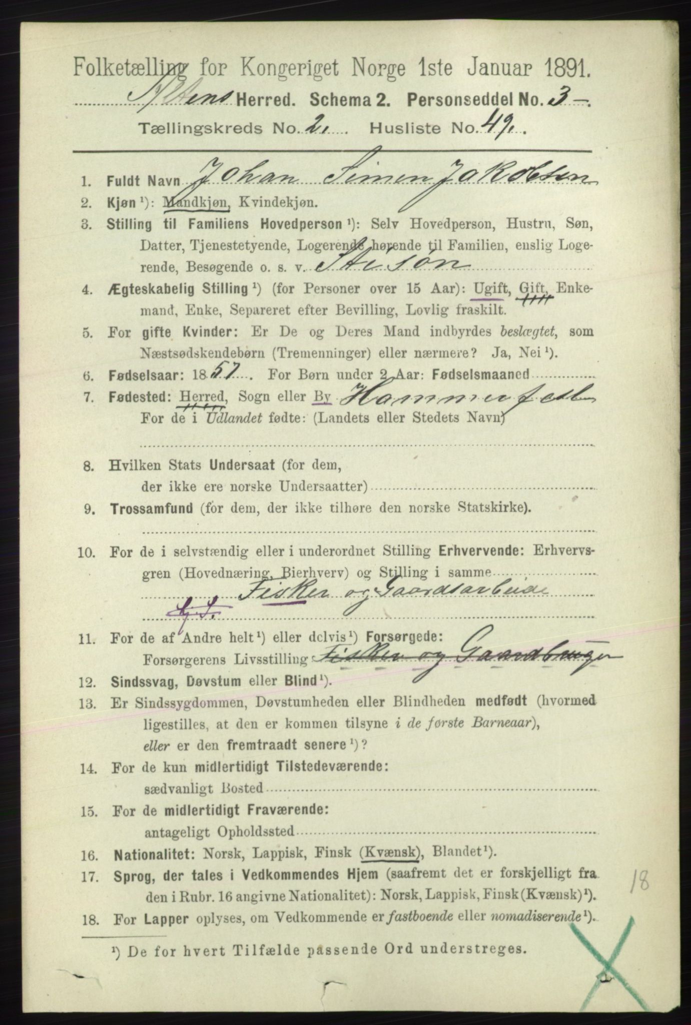 RA, 1891 census for 2012 Alta, 1891, p. 755