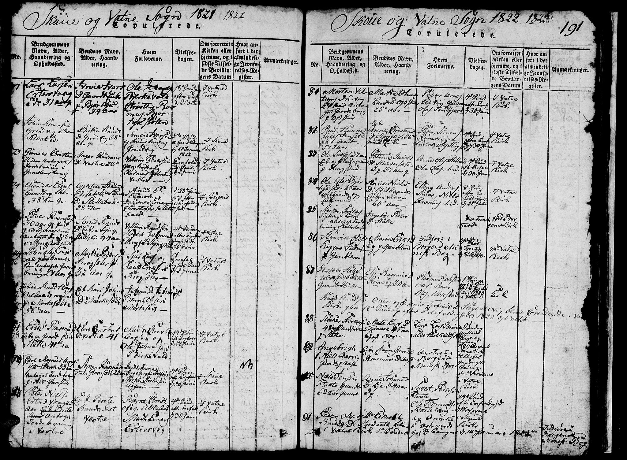 Ministerialprotokoller, klokkerbøker og fødselsregistre - Møre og Romsdal, AV/SAT-A-1454/524/L0360: Parish register (copy) no. 524C01, 1816-1830, p. 191