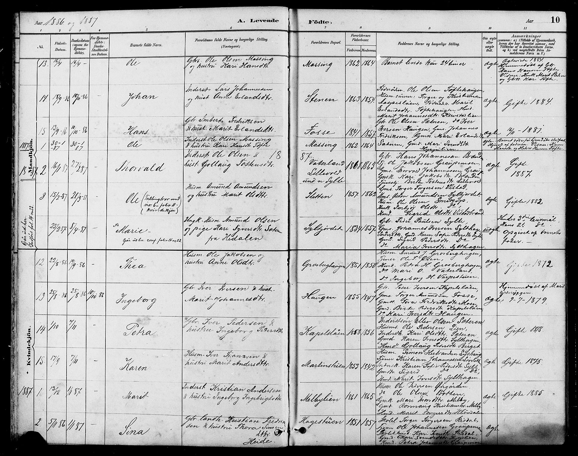 Nord-Fron prestekontor, SAH/PREST-080/H/Ha/Hab/L0005: Parish register (copy) no. 5, 1884-1914, p. 10