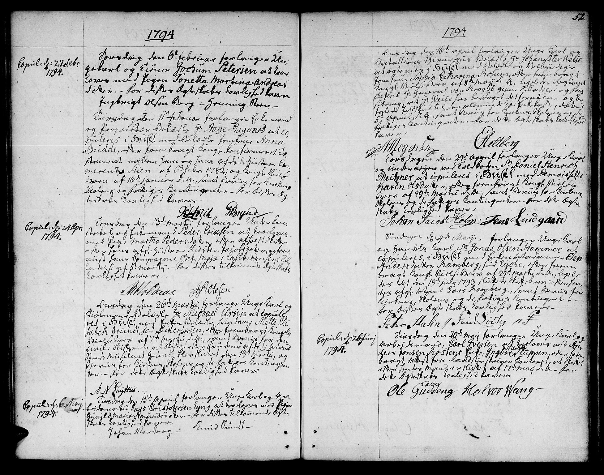 Ministerialprotokoller, klokkerbøker og fødselsregistre - Sør-Trøndelag, SAT/A-1456/601/L0041: Parish register (official) no. 601A09, 1784-1801, p. 52