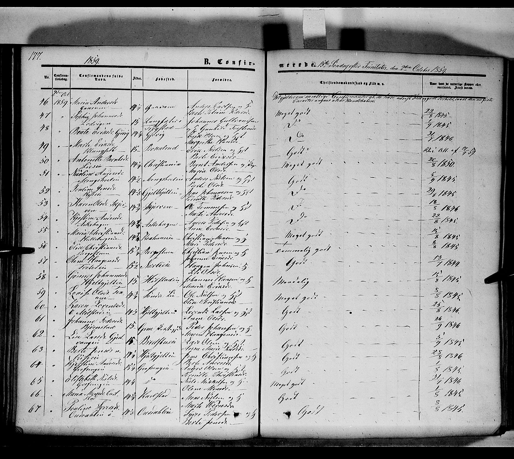 Nes prestekontor, Hedmark, SAH/PREST-020/K/Ka/L0004: Parish register (official) no. 4, 1852-1886, p. 177