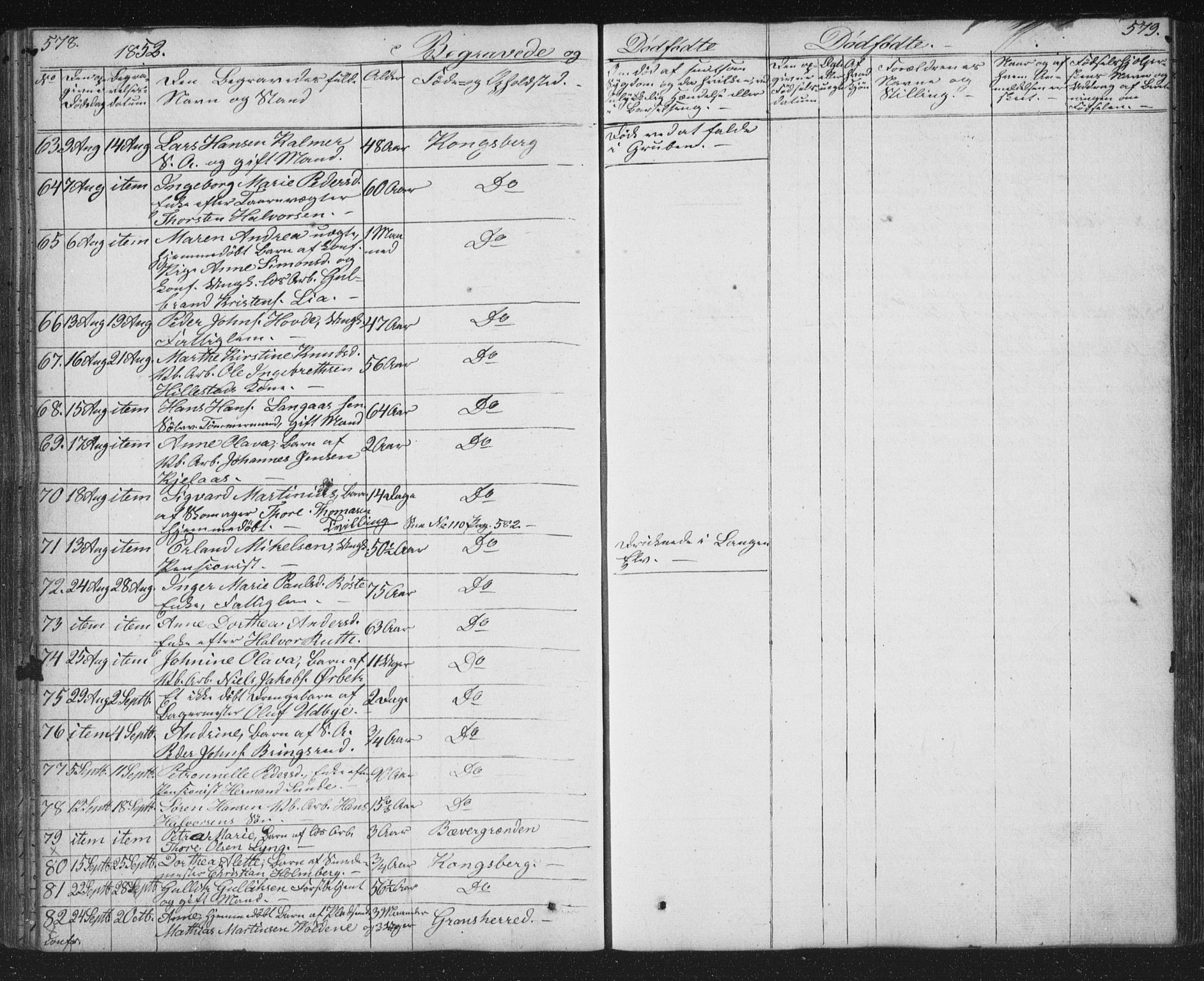 Kongsberg kirkebøker, SAKO/A-22/G/Ga/L0002: Parish register (copy) no. 2, 1839-1858, p. 578-579