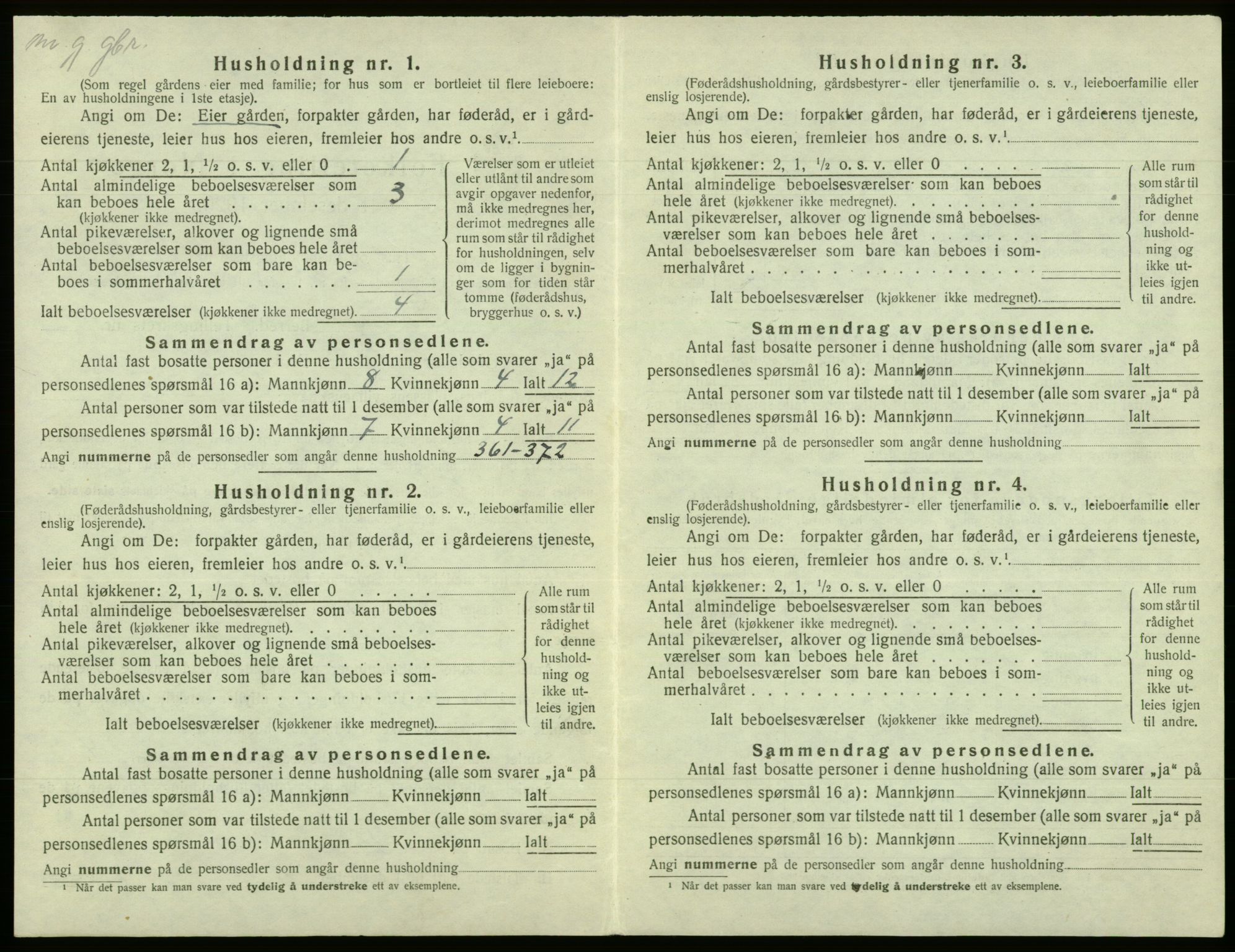 SAB, 1920 census for Fana, 1920, p. 3505