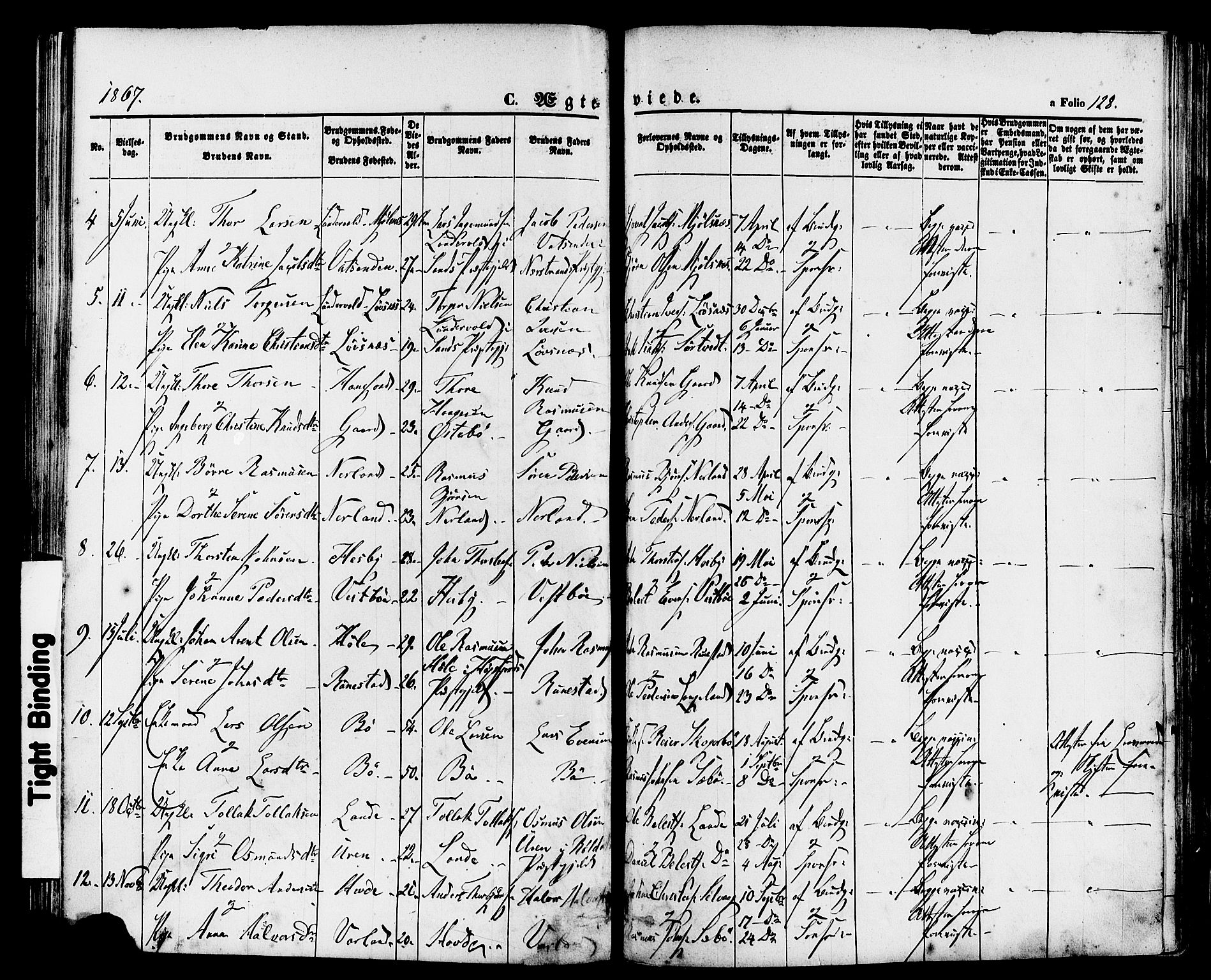 Finnøy sokneprestkontor, AV/SAST-A-101825/H/Ha/Haa/L0008: Parish register (official) no. A 8, 1863-1878, p. 128