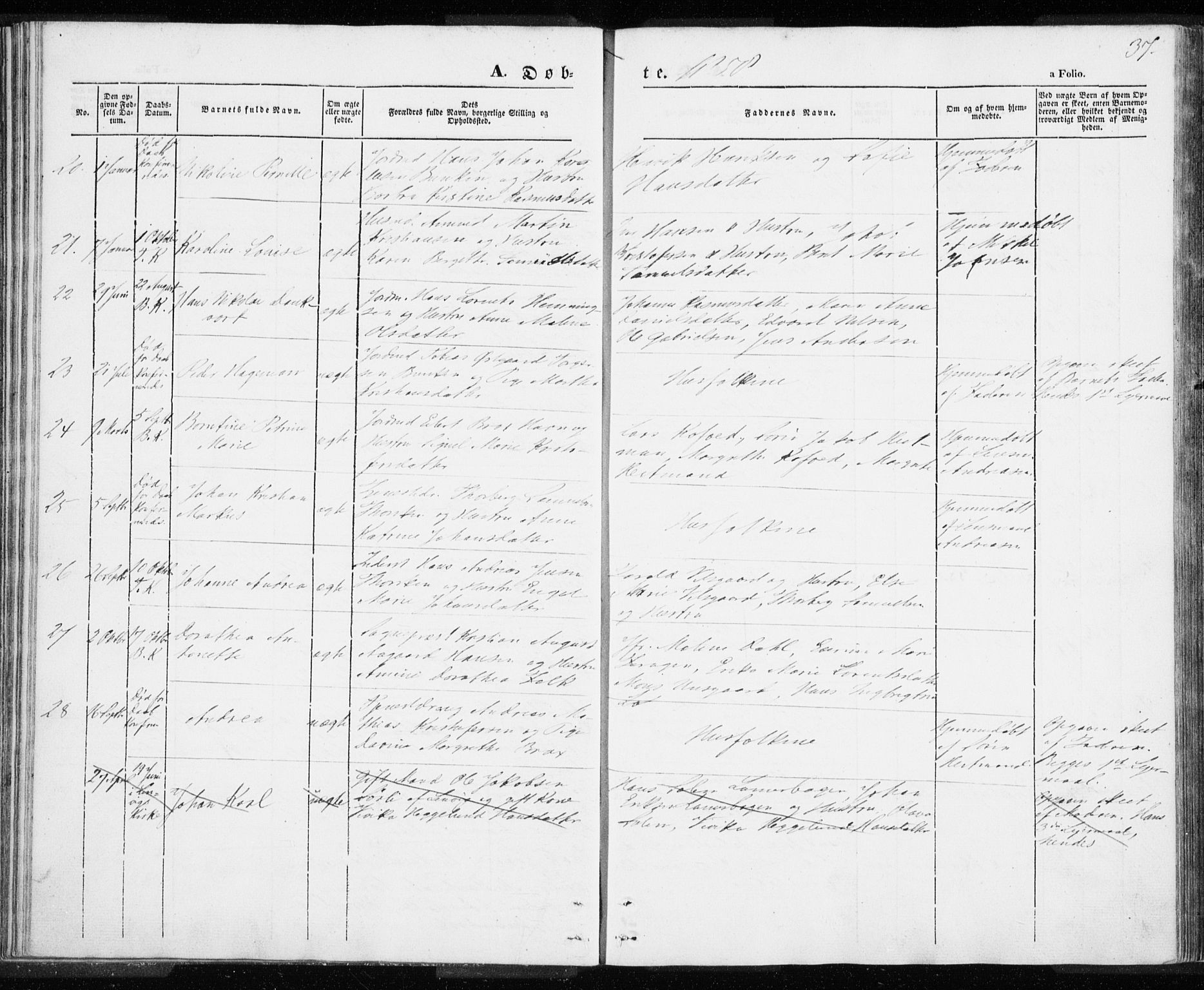 Berg sokneprestkontor, SATØ/S-1318/G/Ga/Gaa/L0001kirke: Parish register (official) no. 1, 1846-1859, p. 37