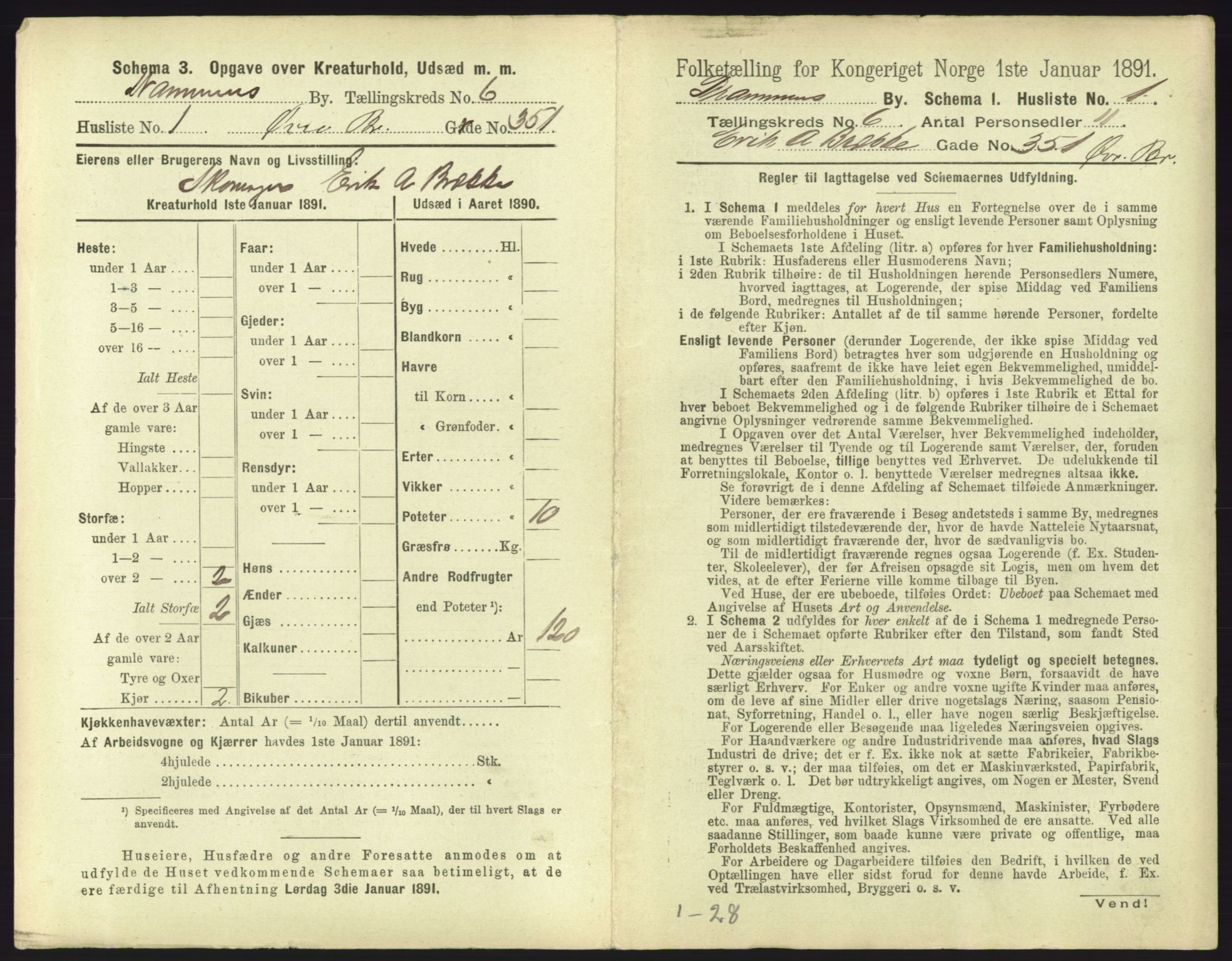 RA, 1891 census for 0602 Drammen, 1891, p. 521