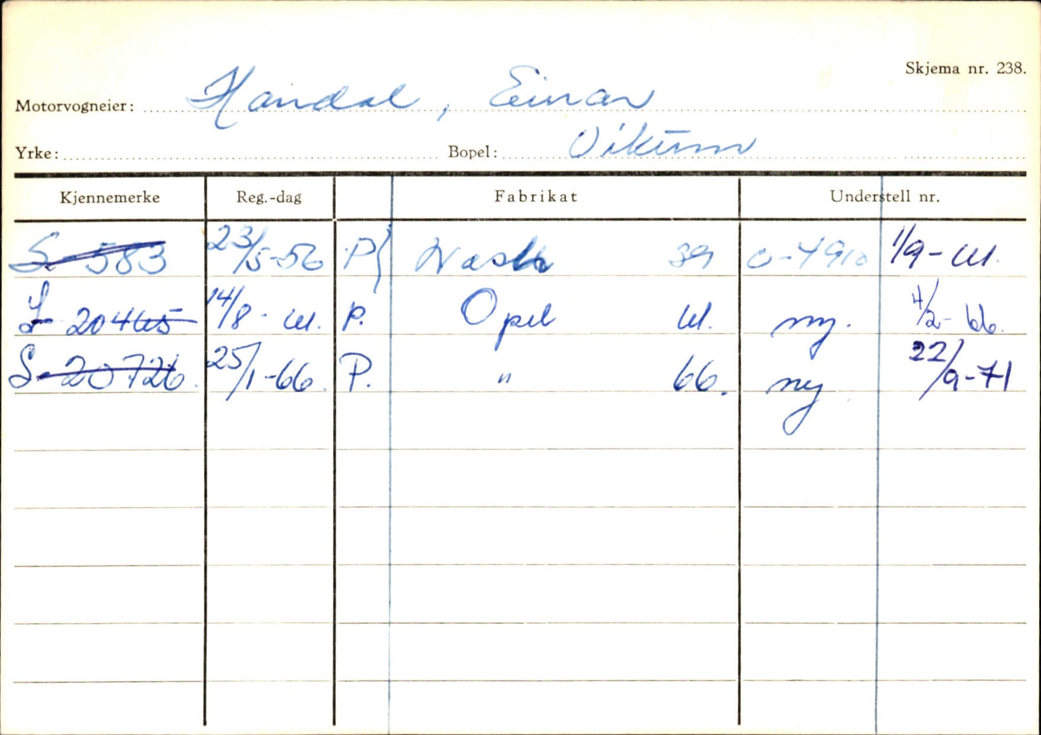 Statens vegvesen, Sogn og Fjordane vegkontor, AV/SAB-A-5301/4/F/L0130: Eigarregister Eid T-Å. Høyanger A-O, 1945-1975, p. 1236