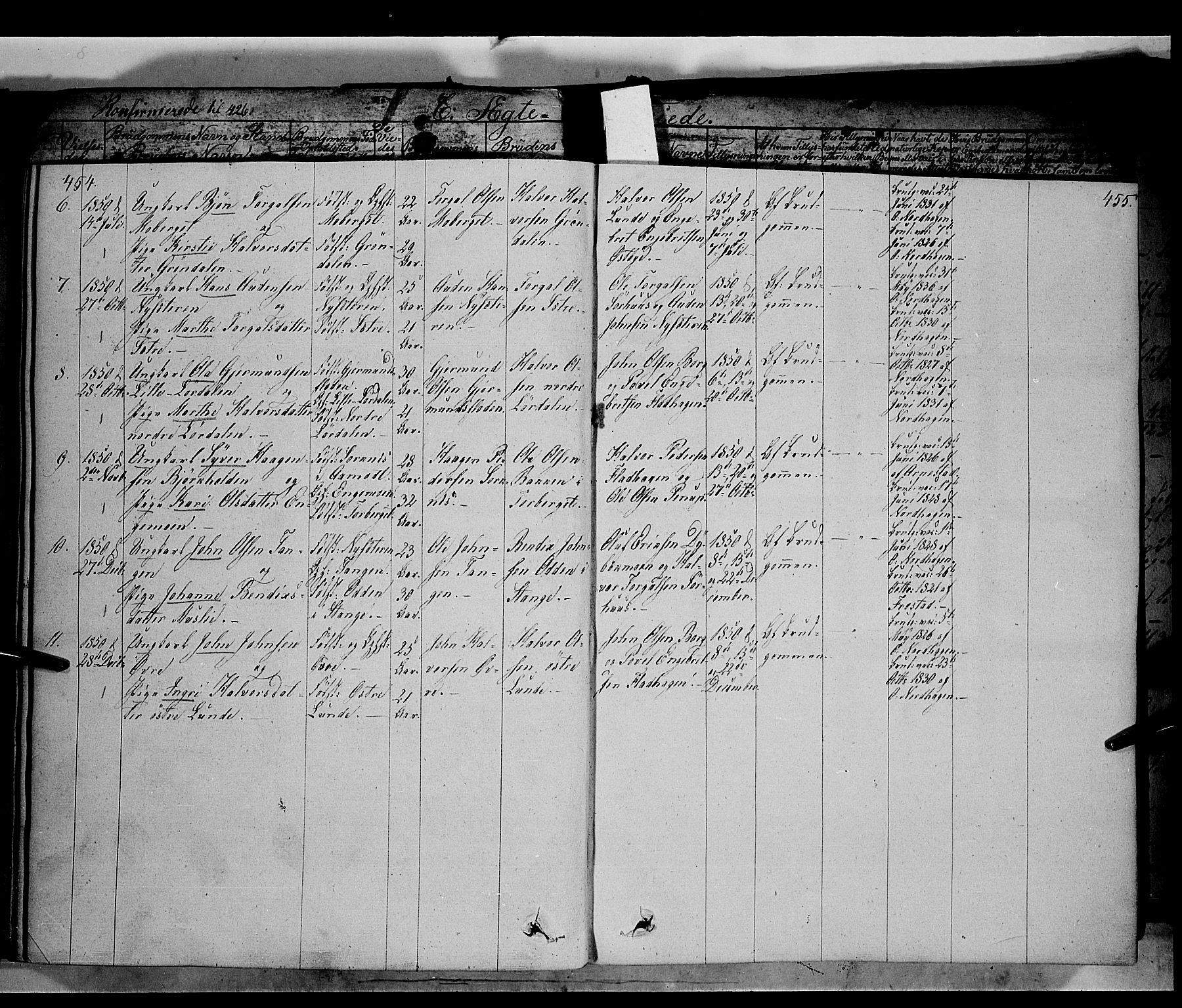 Trysil prestekontor, AV/SAH-PREST-046/H/Ha/Haa/L0004: Parish register (official) no. 4 /1, 1842-1850, p. 454-455