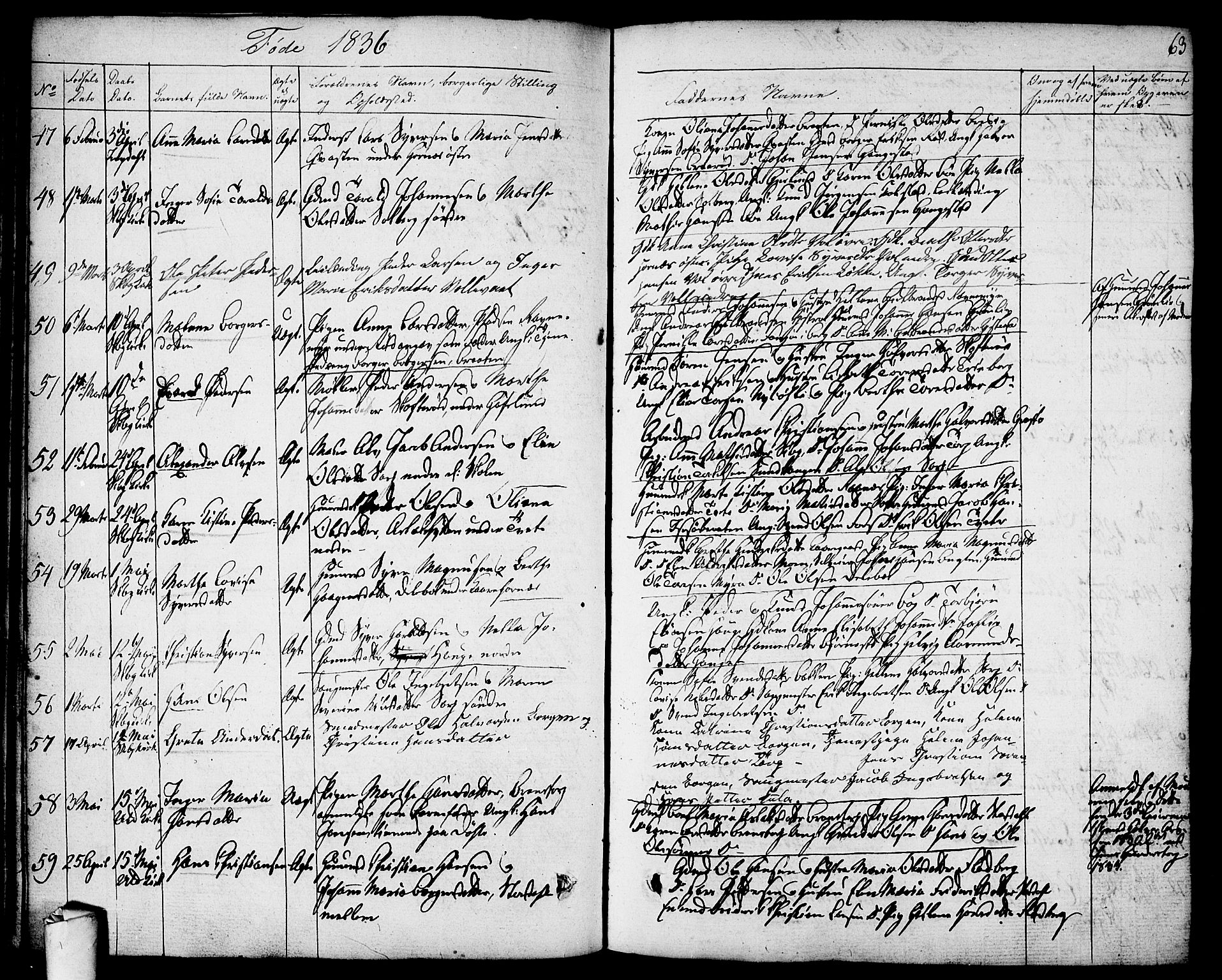Skjeberg prestekontor Kirkebøker, SAO/A-10923/F/Fa/L0005: Parish register (official) no. I 5, 1830-1845, p. 63