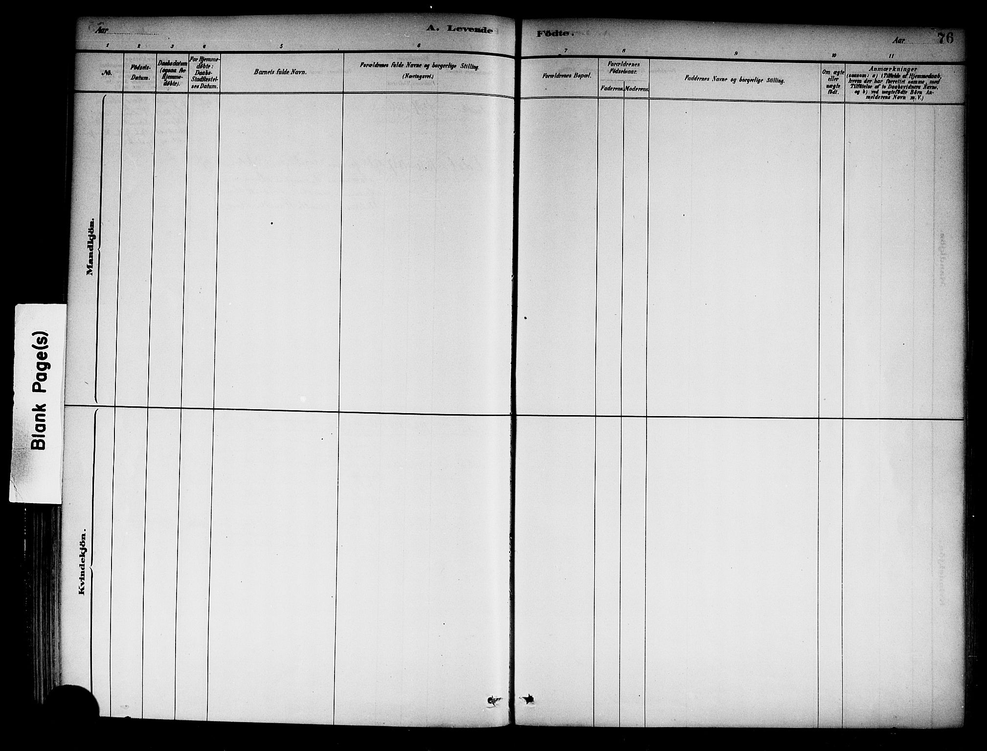 Selje sokneprestembete, AV/SAB-A-99938/H/Ha/Haa/Haab: Parish register (official) no. B 1, 1881-1890, p. 76
