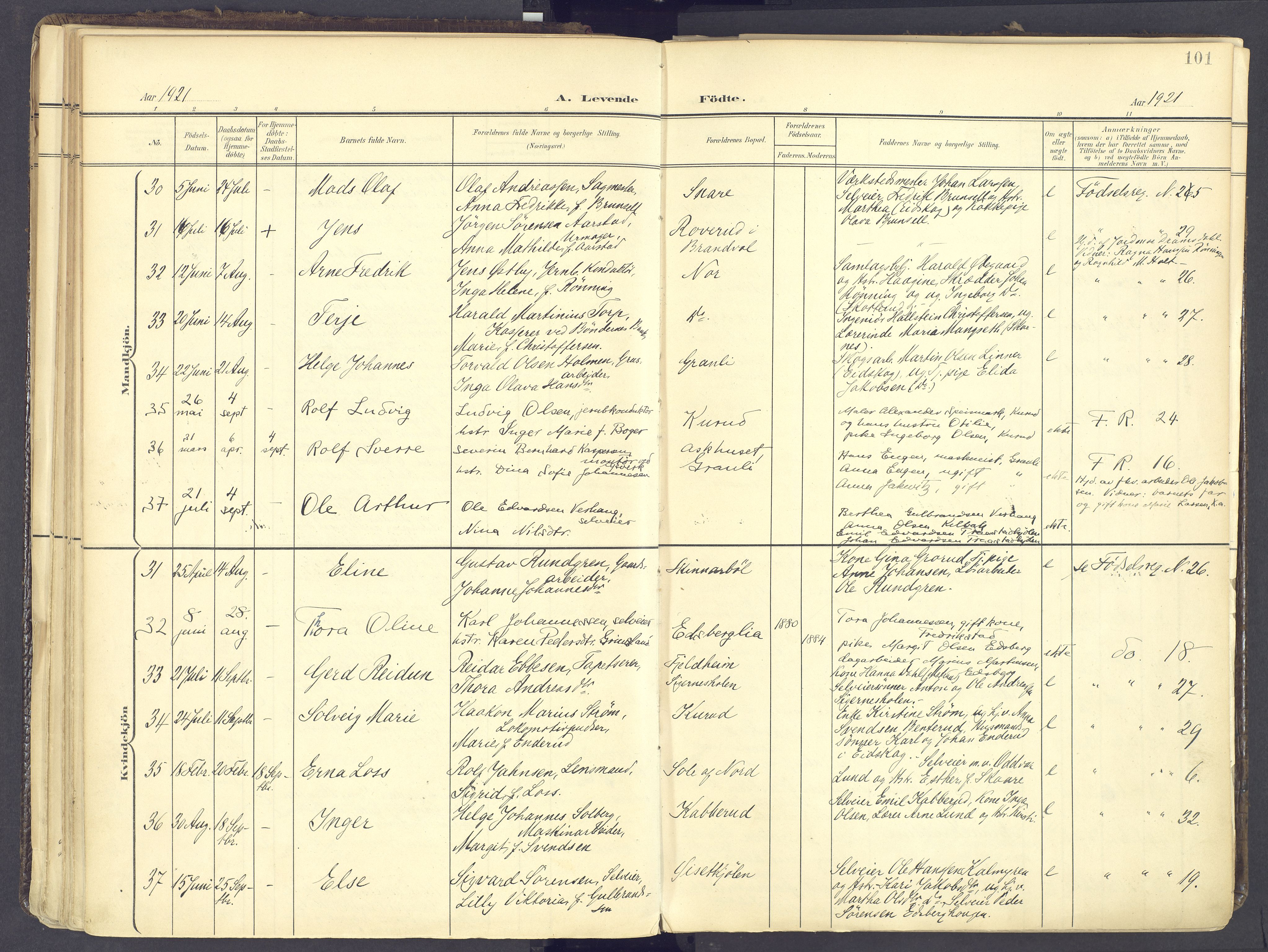 Vinger prestekontor, AV/SAH-PREST-024/H/Ha/Haa/L0017: Parish register (official) no. 17, 1901-1927, p. 101