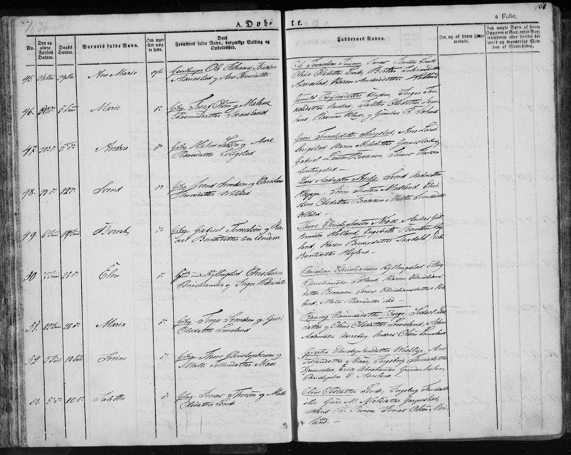 Lye sokneprestkontor, AV/SAST-A-101794/001/30BA/L0004: Parish register (official) no. A 4, 1826-1841, p. 101