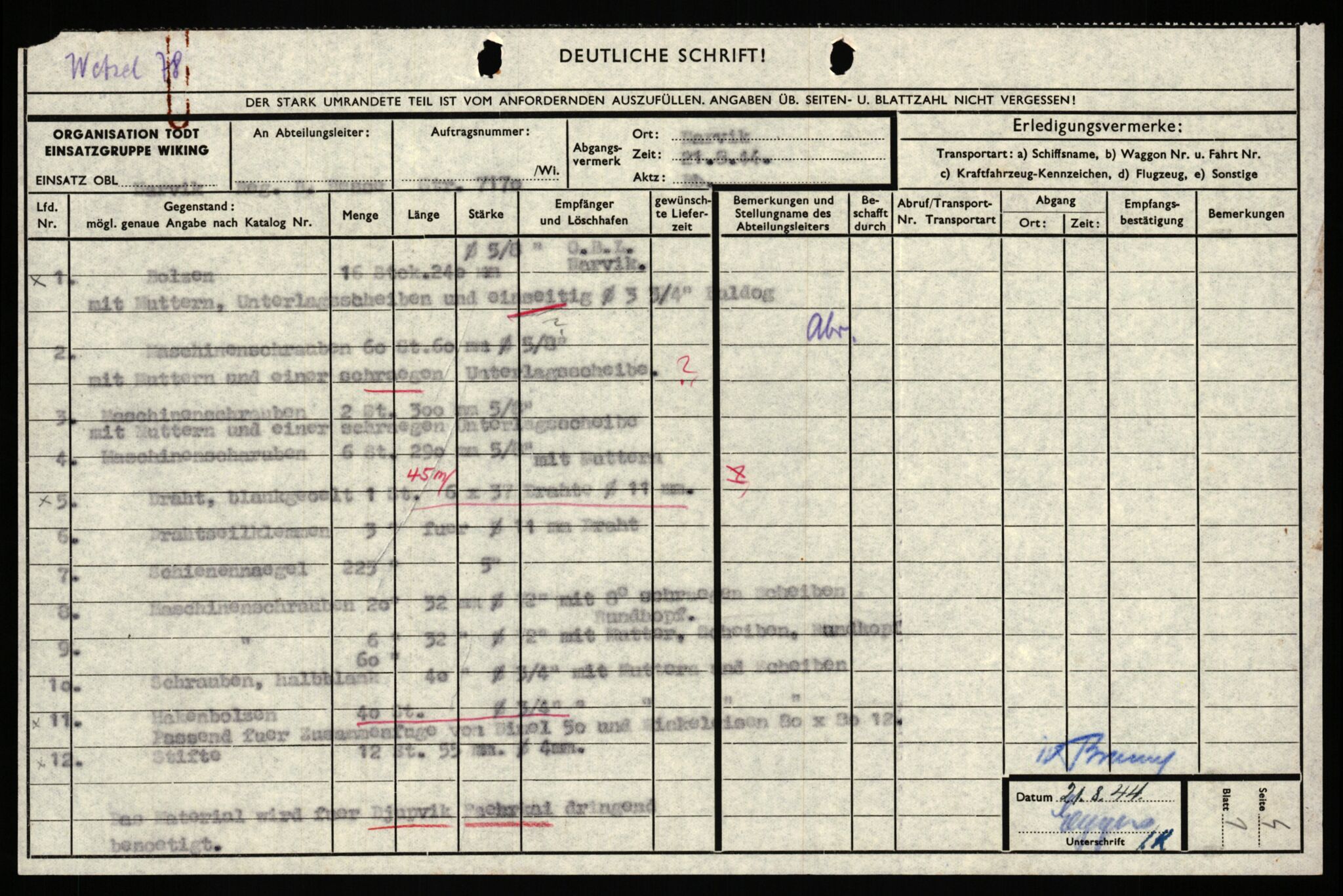 Tyske arkiver, Organisation Todt (OT), Einsatzgruppe Wiking, AV/RA-RAFA-2188/1/E/E2/E2d/L0023: Fähren und Anlegen, 1942-1944, p. 45