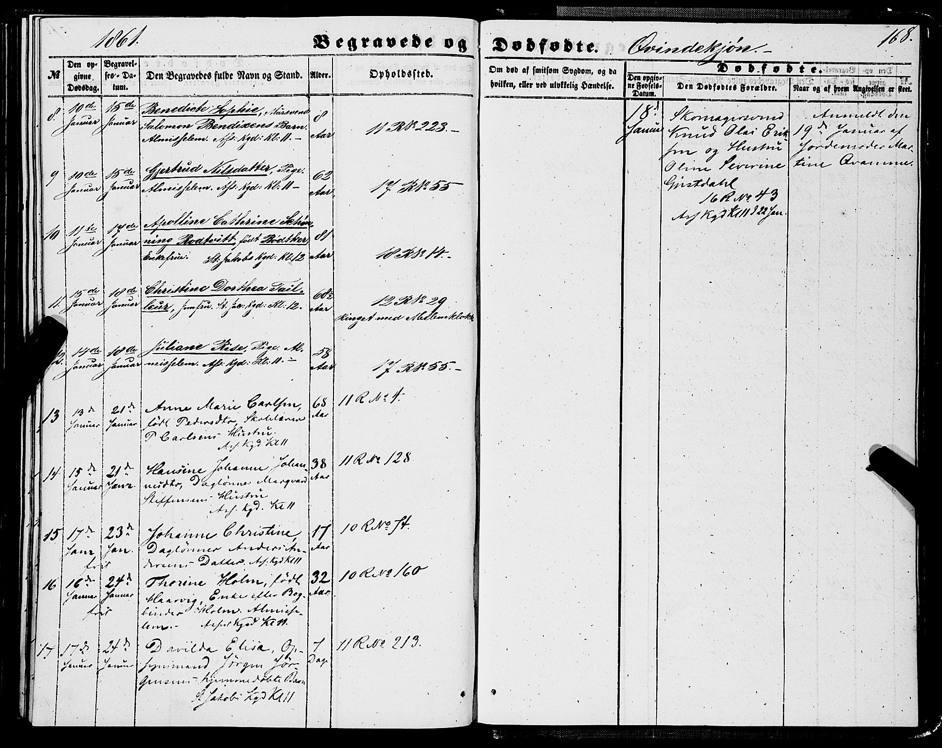 Domkirken sokneprestembete, AV/SAB-A-74801/H/Haa/L0041: Parish register (official) no. E 2, 1853-1863, p. 168