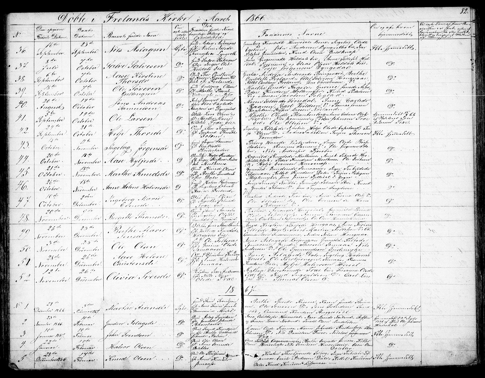 Froland sokneprestkontor, AV/SAK-1111-0013/F/Fb/L0008: Parish register (copy) no. B 8, 1843-1875, p. 82