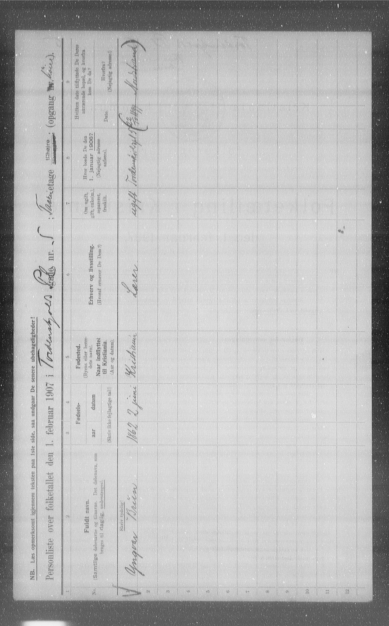 OBA, Municipal Census 1907 for Kristiania, 1907, p. 57903