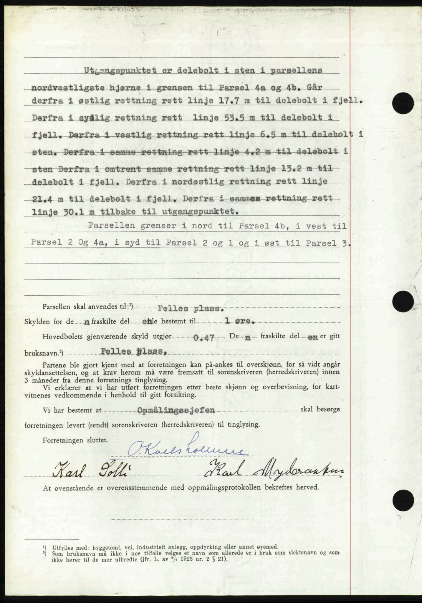 Follo sorenskriveri, SAO/A-10274/G/Ga/Gaa/L0085: Mortgage book no. I 85, 1948-1948, Diary no: : 4519/1948