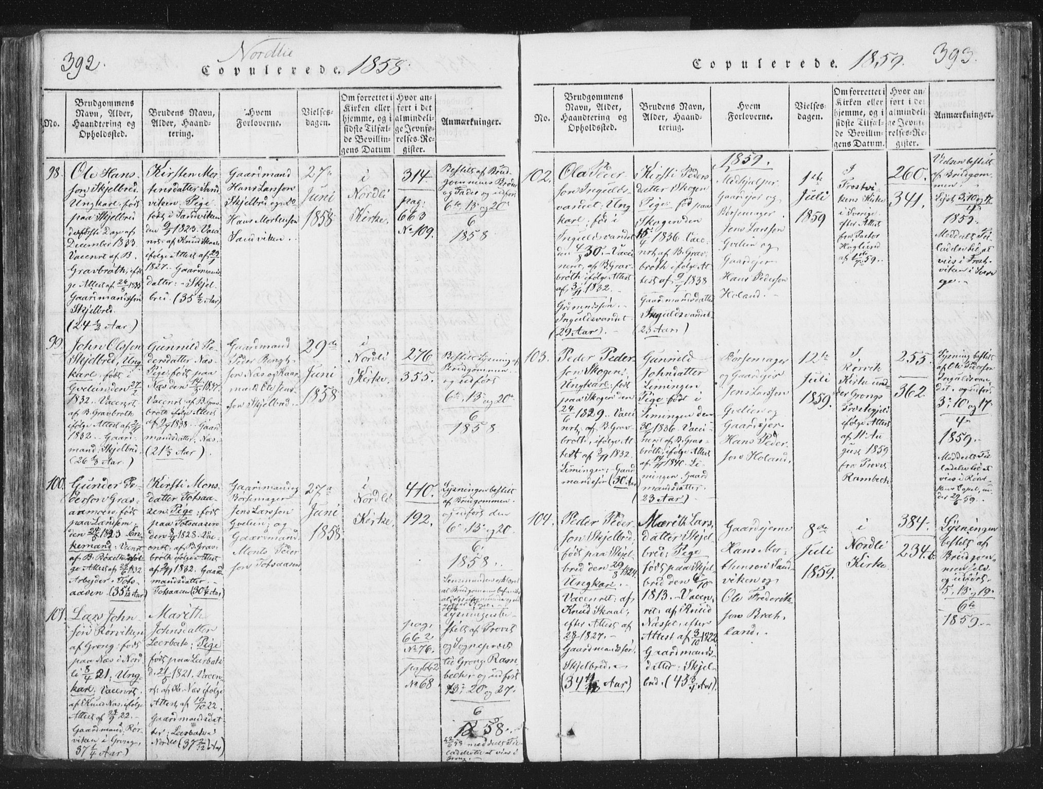 Ministerialprotokoller, klokkerbøker og fødselsregistre - Nord-Trøndelag, SAT/A-1458/755/L0491: Parish register (official) no. 755A01 /1, 1817-1864, p. 392-393