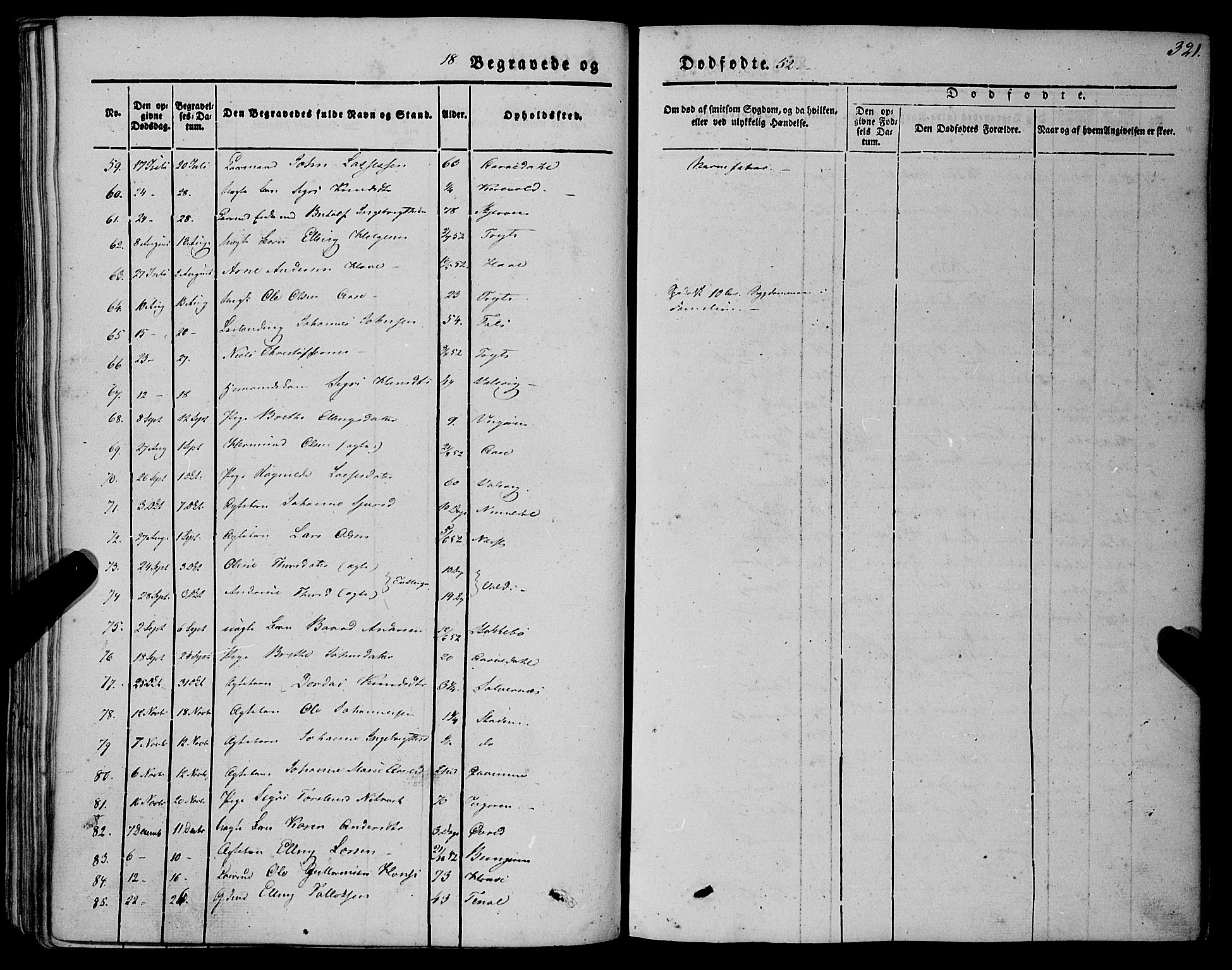 Vik sokneprestembete, AV/SAB-A-81501/H/Haa/Haaa/L0008: Parish register (official) no. A 8, 1846-1865, p. 321