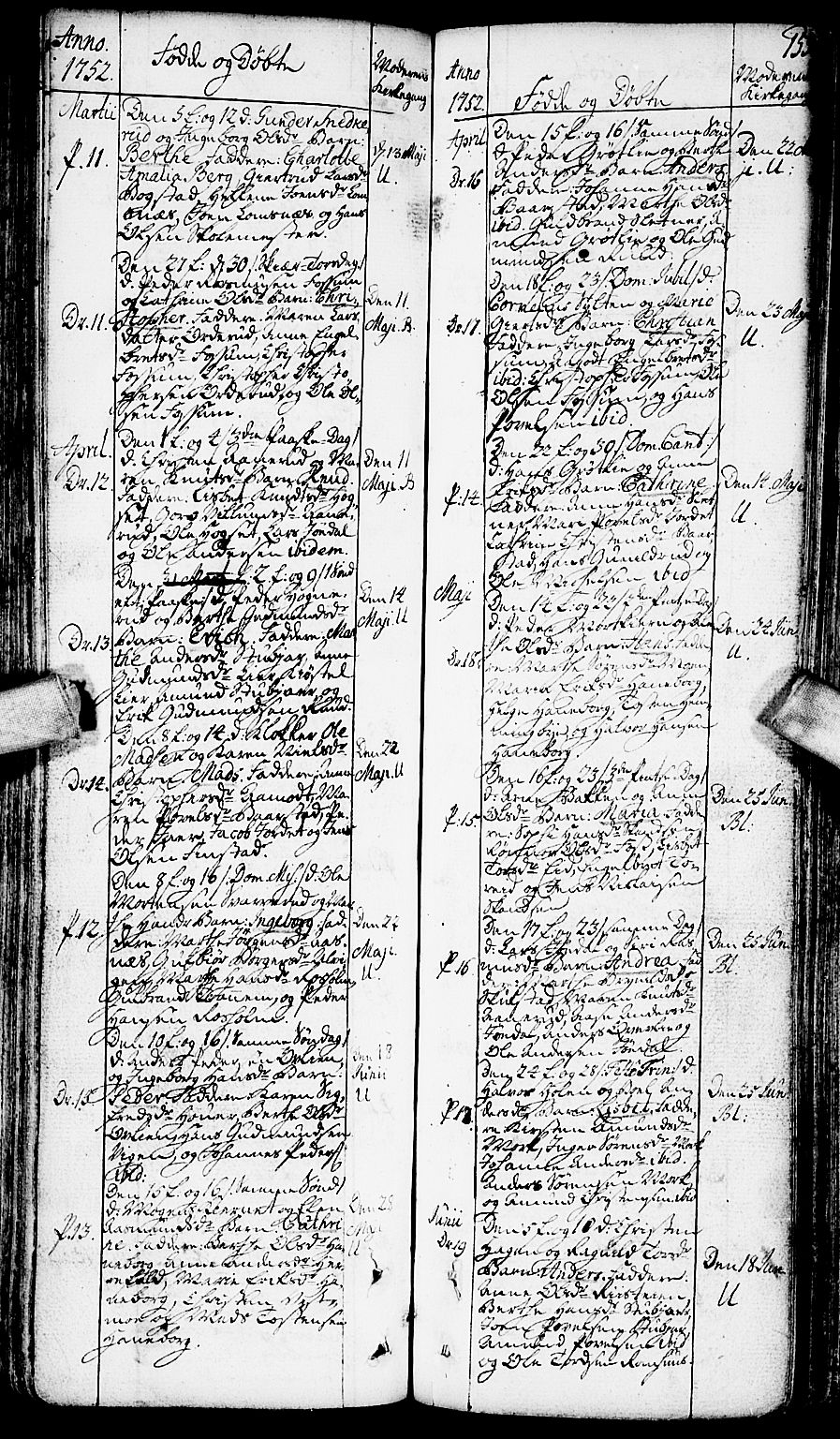 Aurskog prestekontor Kirkebøker, SAO/A-10304a/F/Fa/L0002: Parish register (official) no. I 2, 1735-1766, p. 155