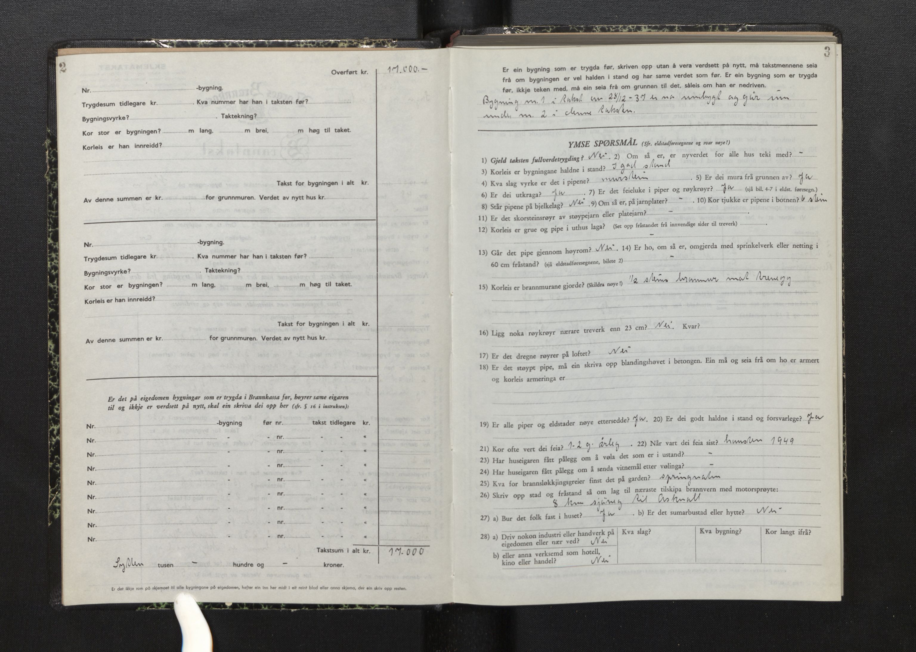 Lensmannen i Askvoll, SAB/A-26301/0012/L0006: Branntakstprotokoll, skjematakst, 1950-1955, p. 2-3