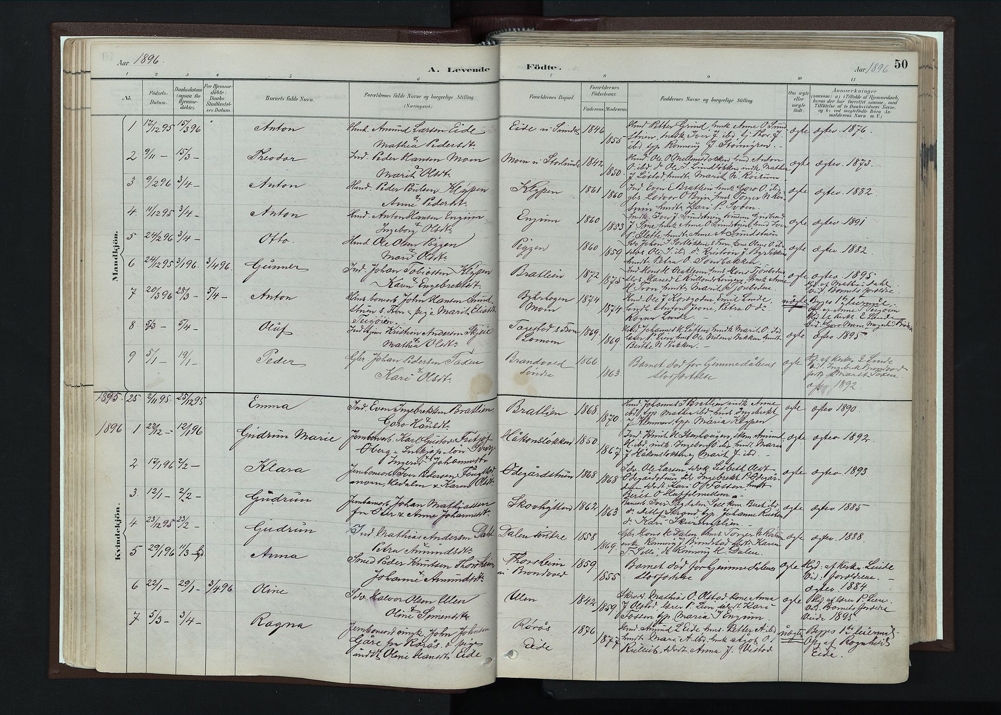 Nord-Fron prestekontor, SAH/PREST-080/H/Ha/Haa/L0004: Parish register (official) no. 4, 1884-1914, p. 50