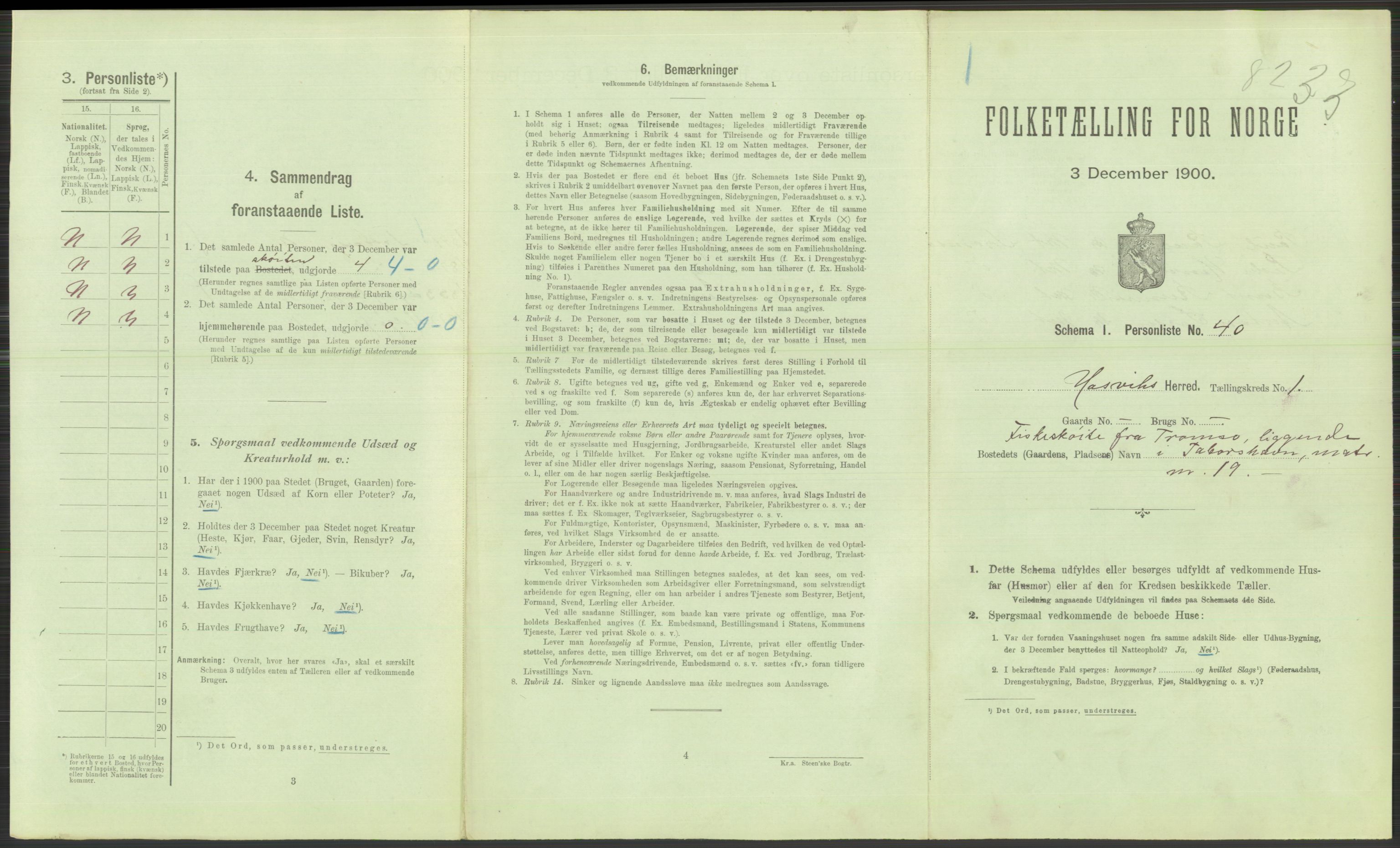 RA, 1900 Census - ship lists from ships in Norwegian harbours, harbours abroad and at sea, 1900, p. 3039