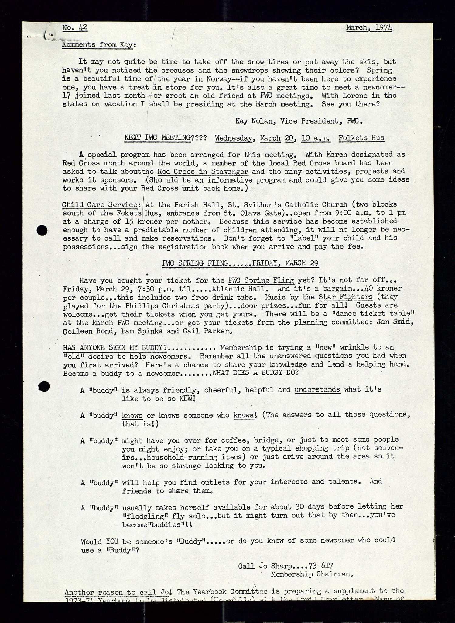 PA 1547 - Petroleum Wives Club, AV/SAST-A-101974/X/Xa/L0001: Newsletters (1971-1978)/radiointervjuer på kasett (1989-1992), 1970-1978