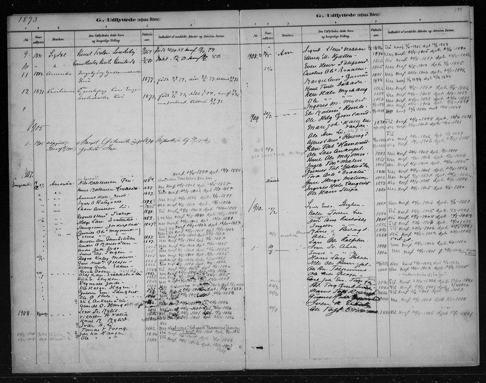 Nes kirkebøker, AV/SAKO-A-236/F/Fa/L0012: Parish register (official) no. 12, 1881-1917, p. 348