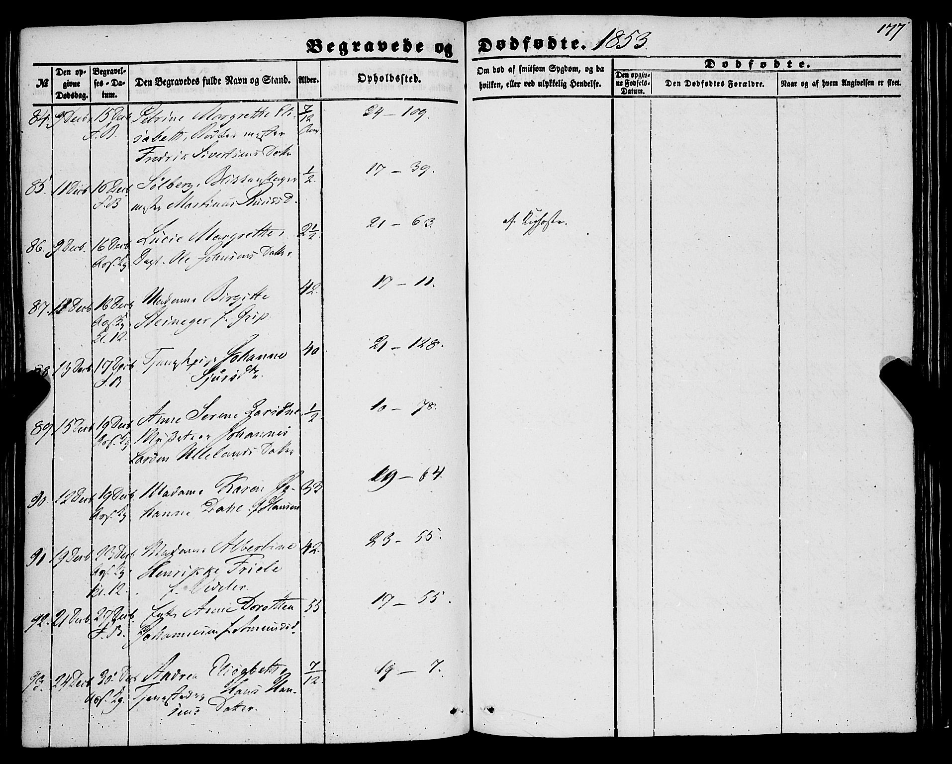 Korskirken sokneprestembete, AV/SAB-A-76101/H/Haa: Parish register (official) no. E 2, 1848-1862, p. 177