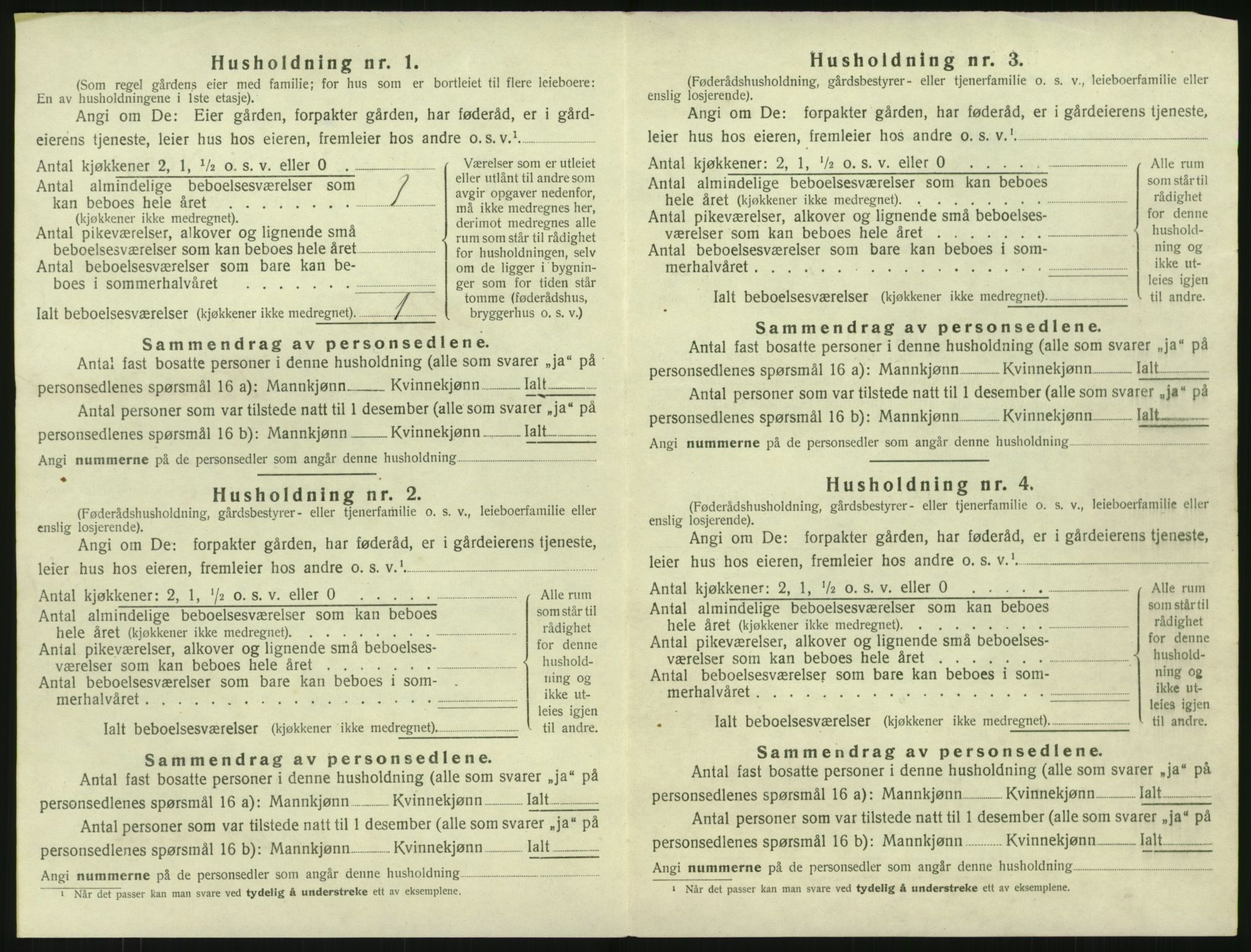 SAKO, 1920 census for Seljord, 1920, p. 1223