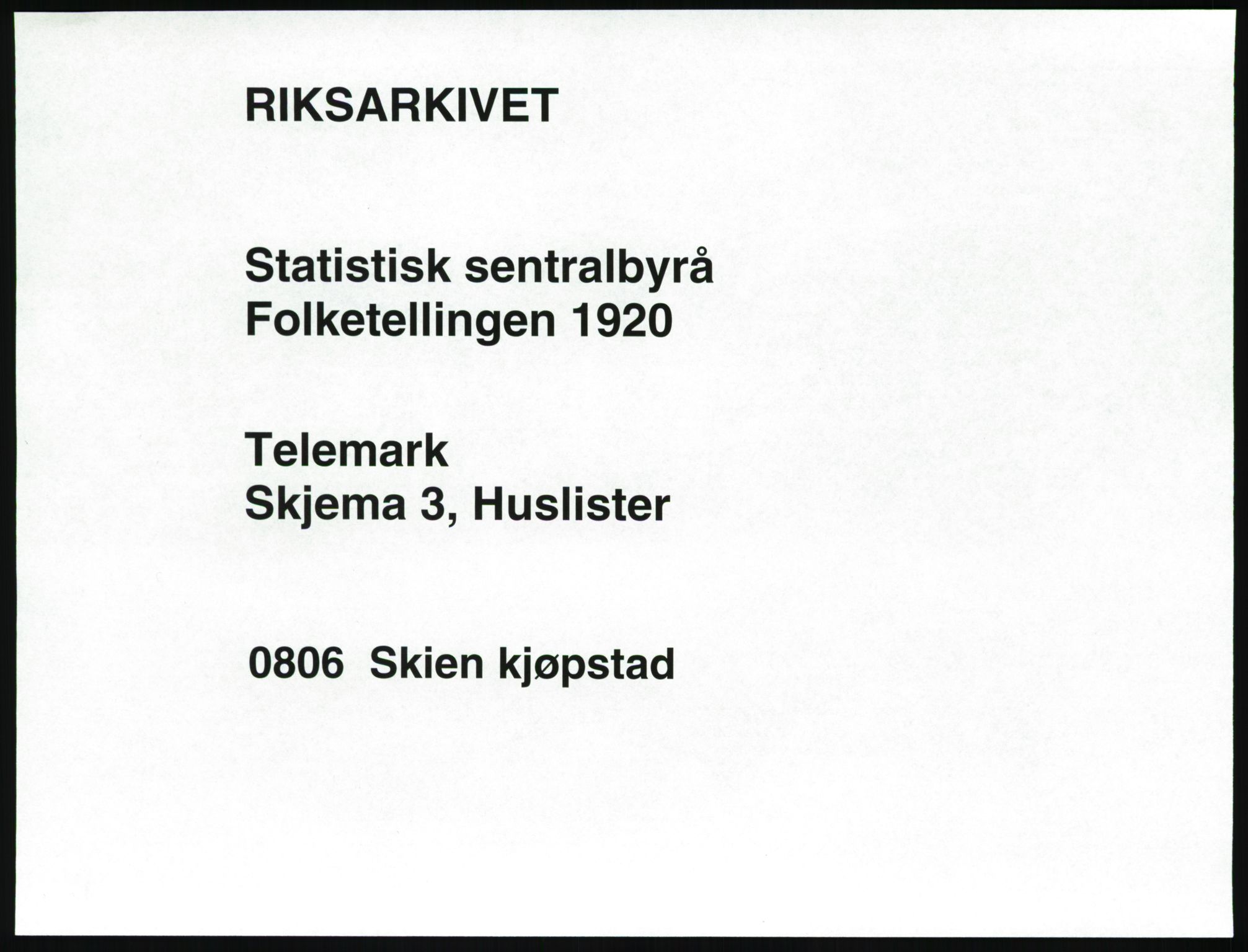 SAKO, 1920 census for Skien, 1920, p. 87