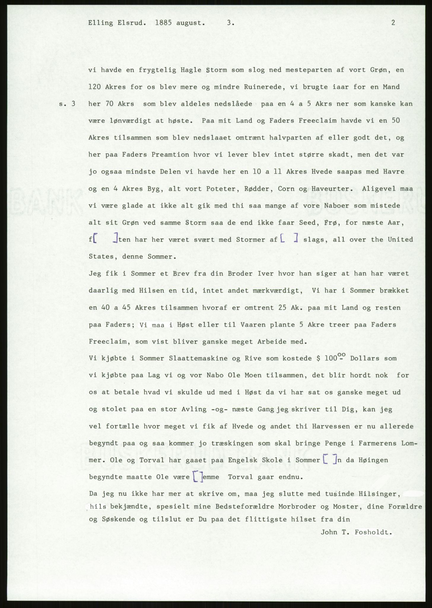 Samlinger til kildeutgivelse, Amerikabrevene, AV/RA-EA-4057/F/L0018: Innlån fra Buskerud: Elsrud, 1838-1914, p. 863