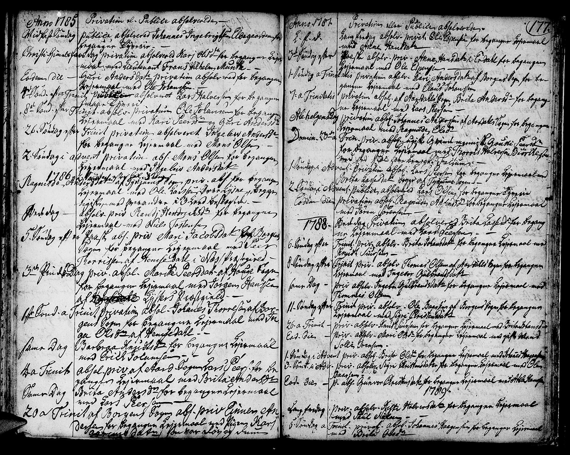 Lærdal sokneprestembete, SAB/A-81201: Parish register (official) no. A 3, 1783-1804, p. 177