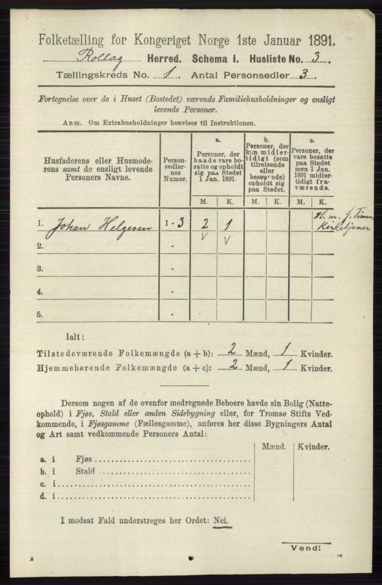 RA, 1891 census for 0632 Rollag, 1891, p. 19