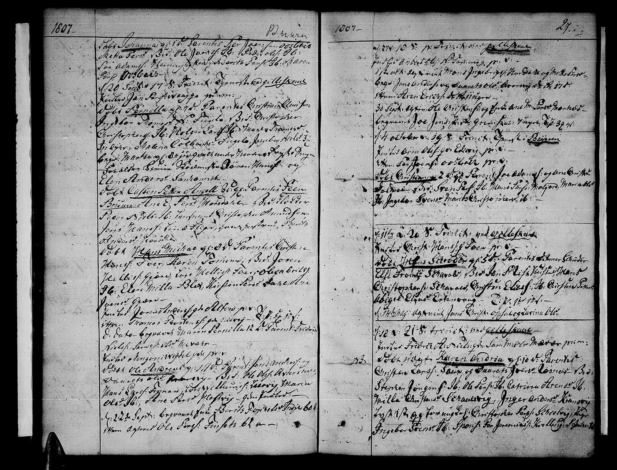 Ministerialprotokoller, klokkerbøker og fødselsregistre - Nordland, SAT/A-1459/805/L0095: Parish register (official) no. 805A02, 1805-1826, p. 27