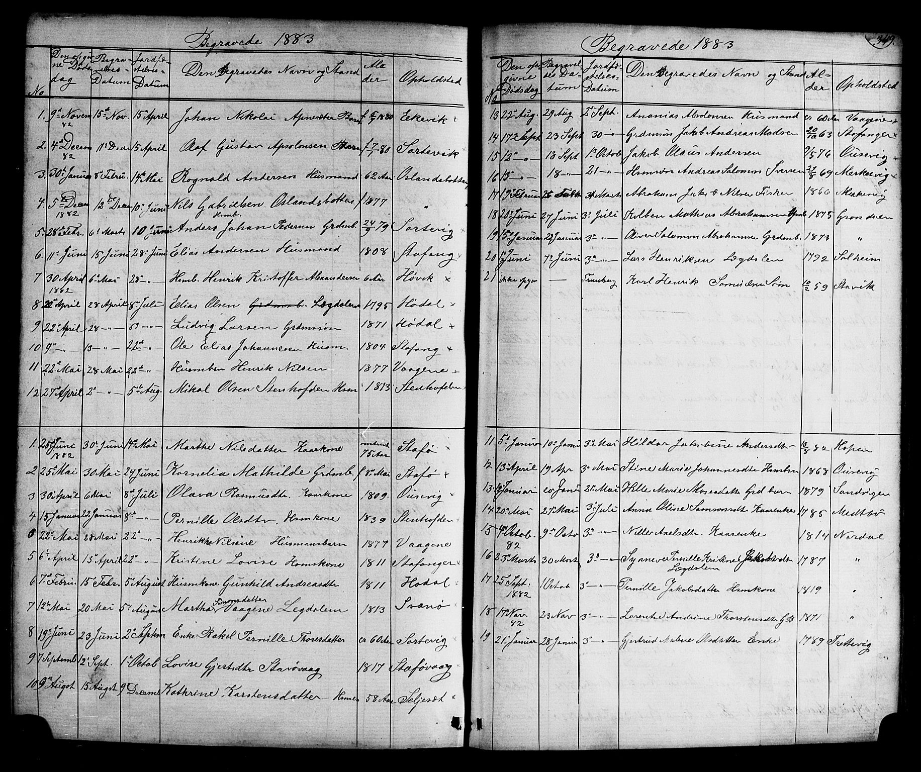 Kinn sokneprestembete, SAB/A-80801/H/Hab/Habc/L0002: Parish register (copy) no. C 2, 1869-1918, p. 349
