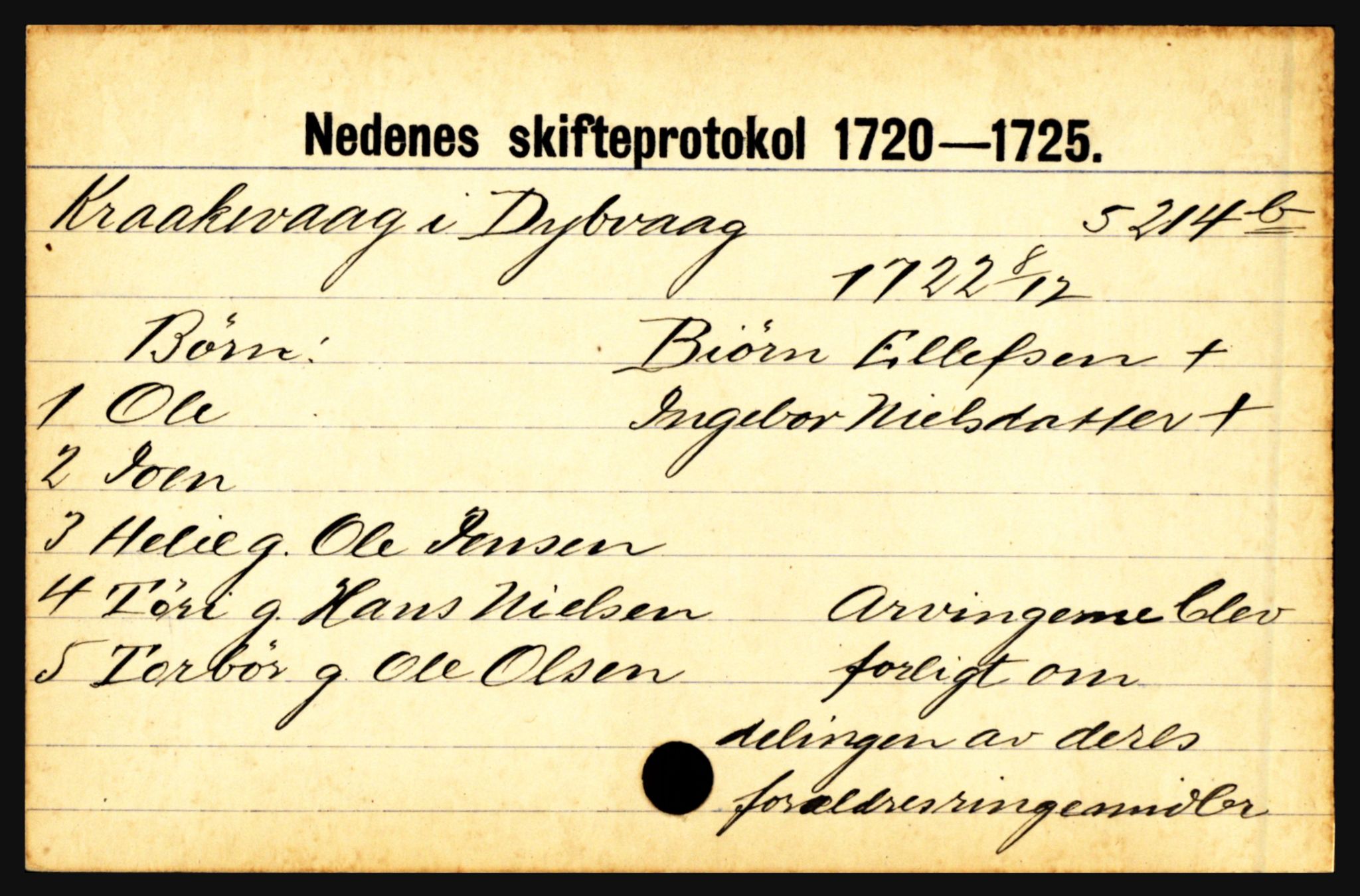 Nedenes sorenskriveri før 1824, AV/SAK-1221-0007/H, p. 16151