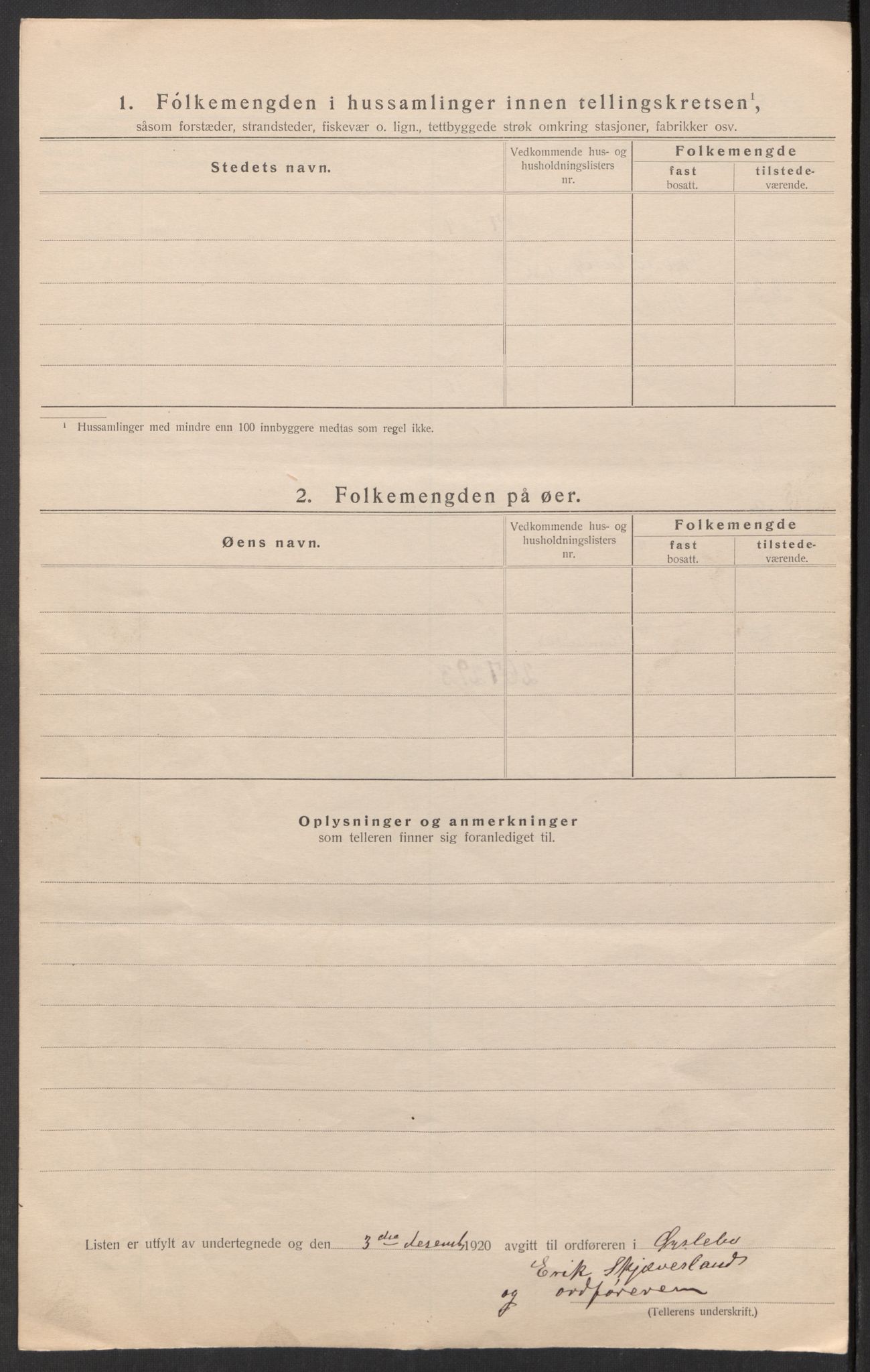 SAK, 1920 census for Øyslebø, 1920, p. 25