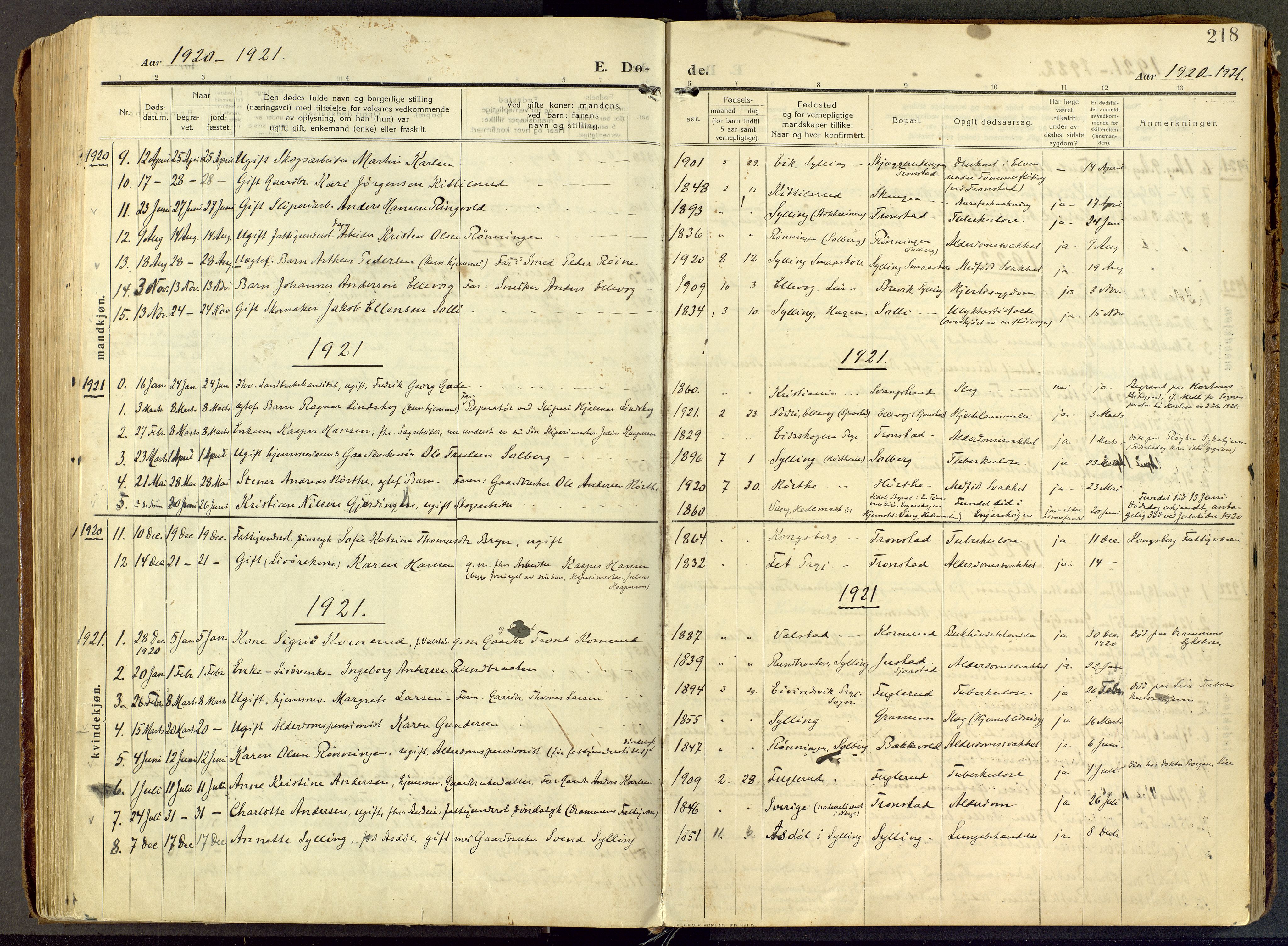 Parish register (official) no. III 1, 1910-1936, p. 218