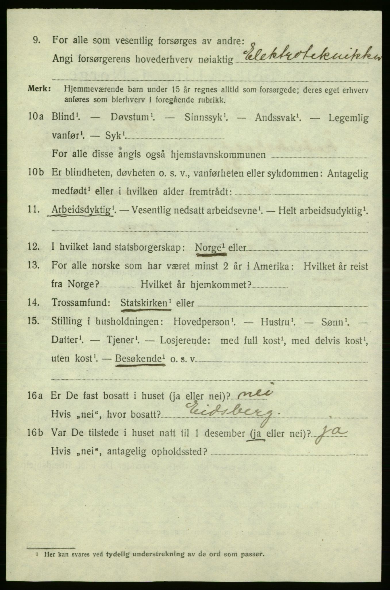 SAO, 1920 census for Fredrikshald, 1920, p. 22842