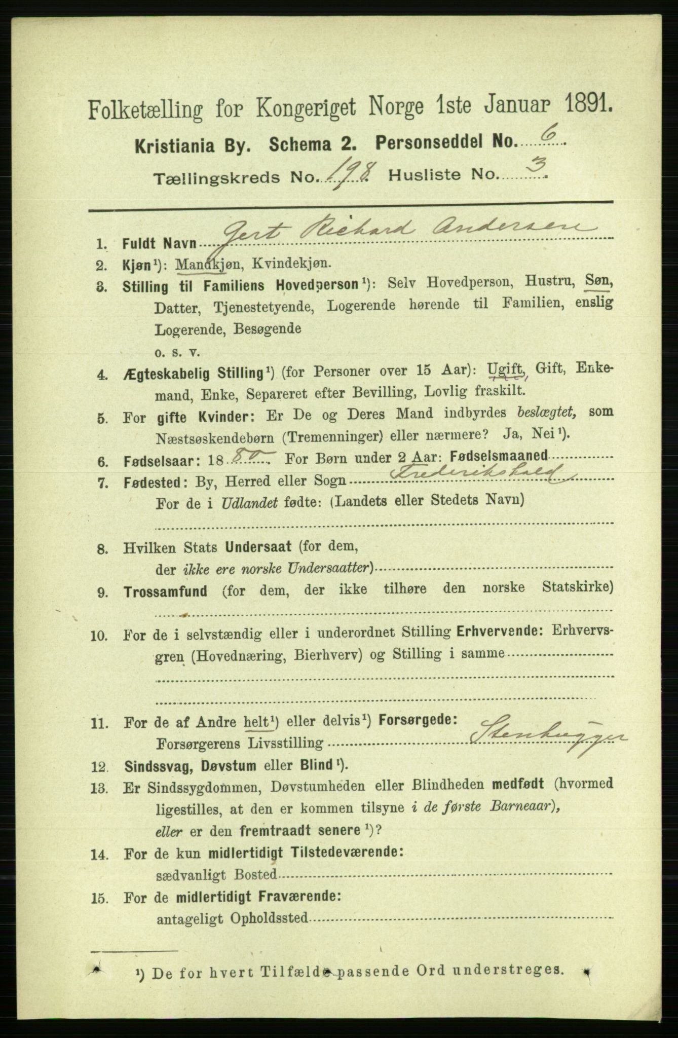 RA, 1891 census for 0301 Kristiania, 1891, p. 119329