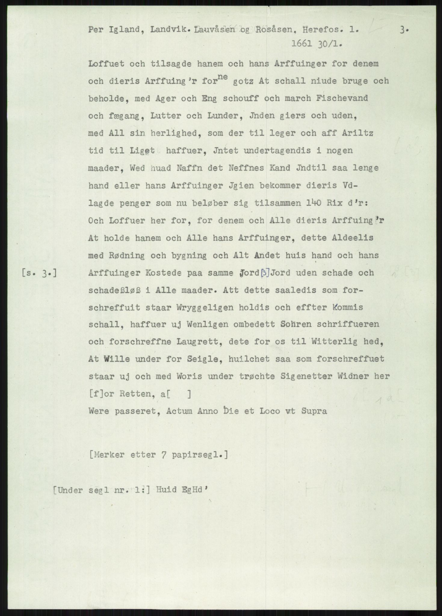 Samlinger til kildeutgivelse, Diplomavskriftsamlingen, AV/RA-EA-4053/H/Ha, p. 3365