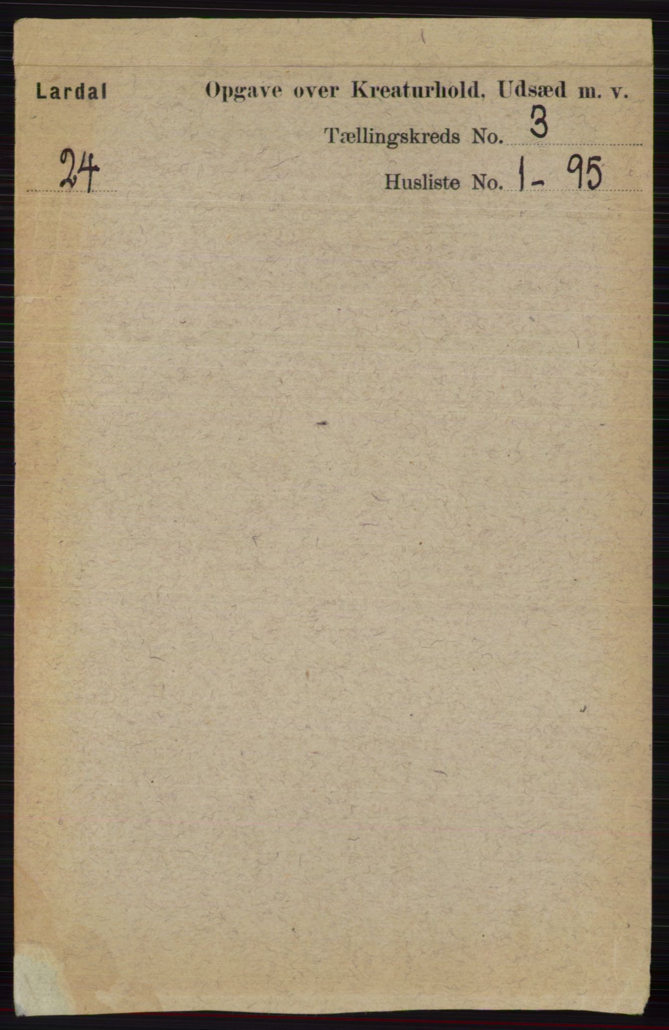 RA, 1891 census for 0728 Lardal, 1891, p. 3605