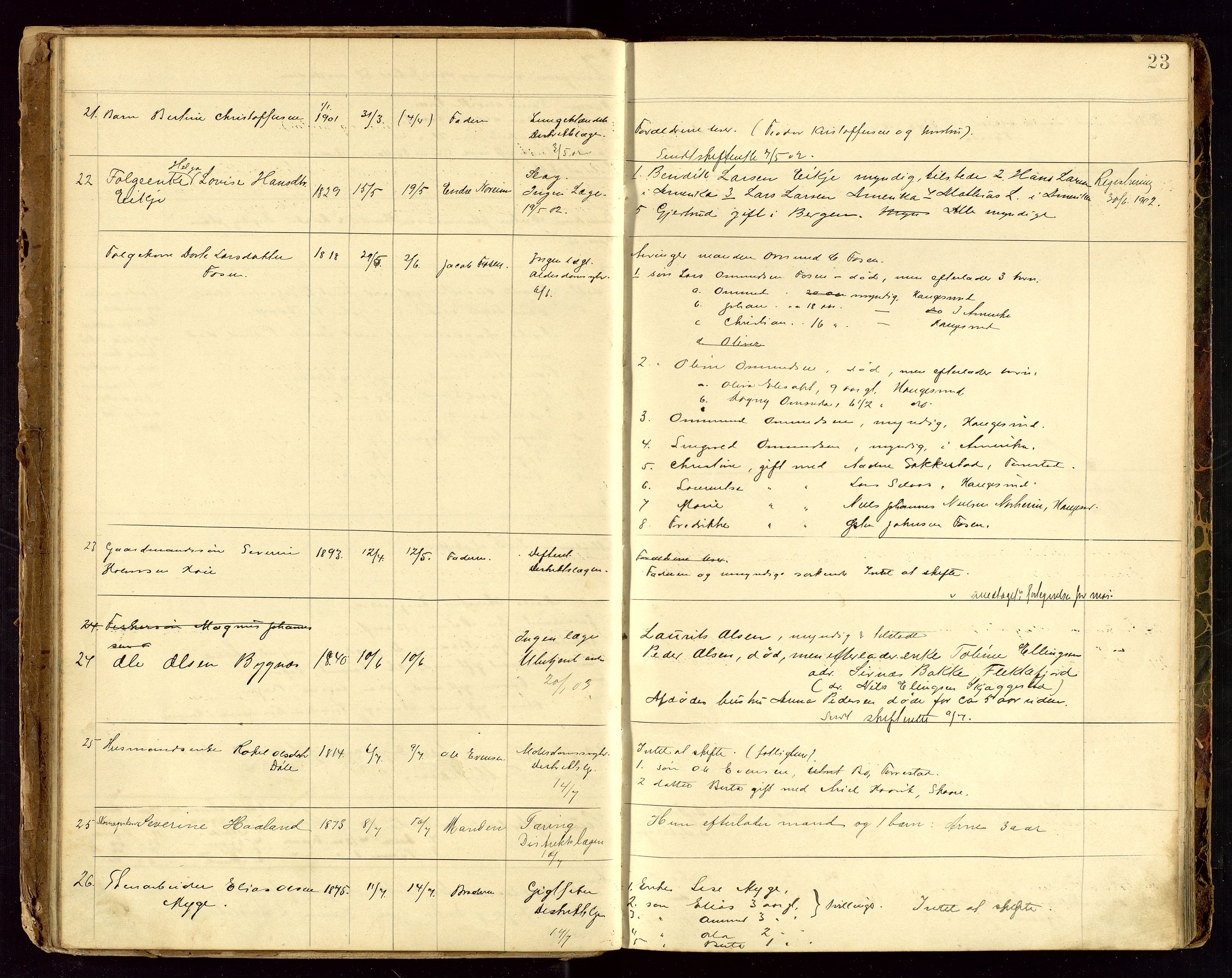 Avaldsnes lensmannskontor, AV/SAST-A-100286/Gga/L0001: "Dødslistene Avaldsnæs Prtgd  2 - 87  Kopervig Sogn  38 - 120", 1897-1916, p. 23